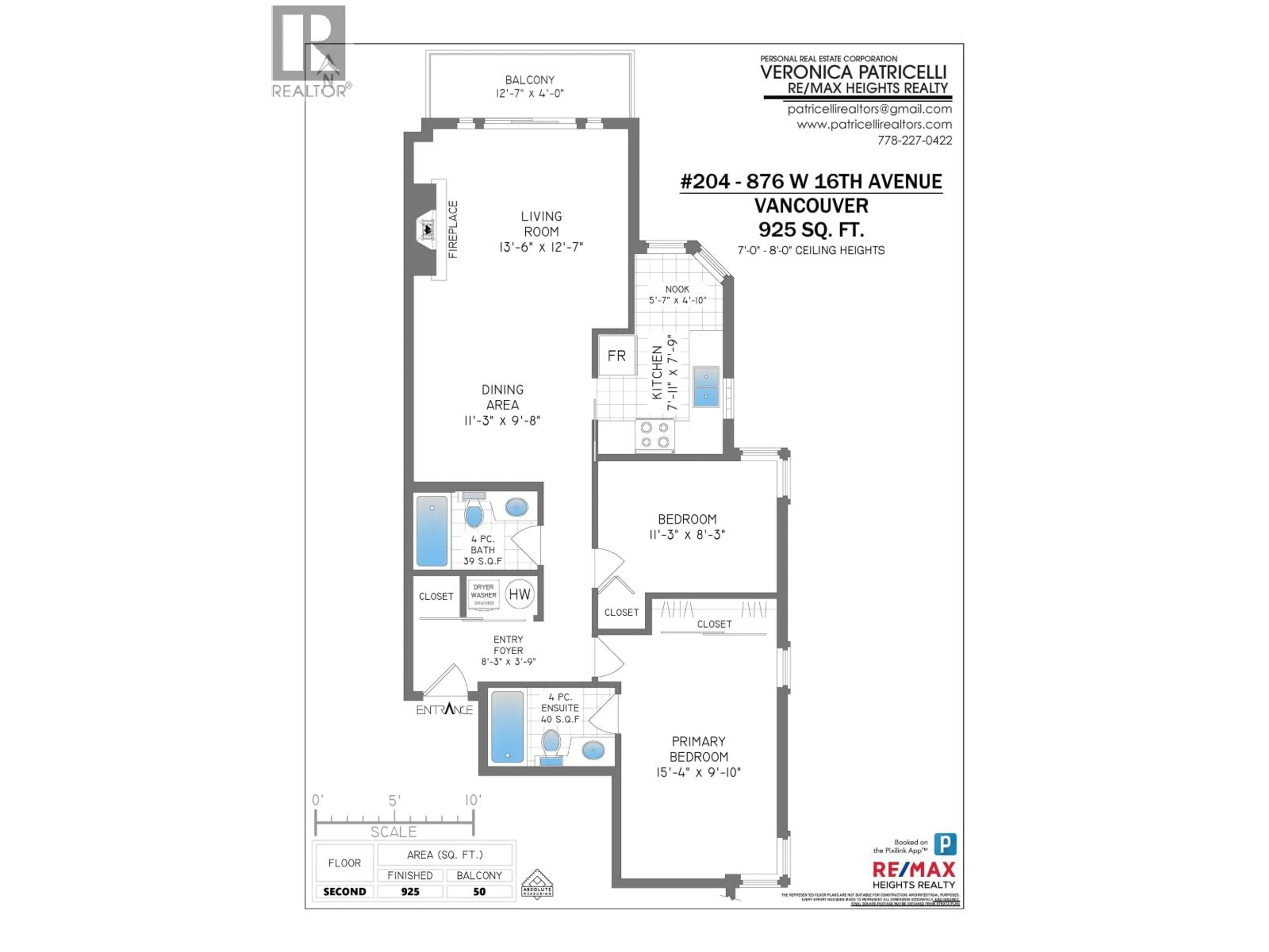 Floor plan for 204 - 876 16TH AVENUE, Vancouver British Columbia V5Z1T1