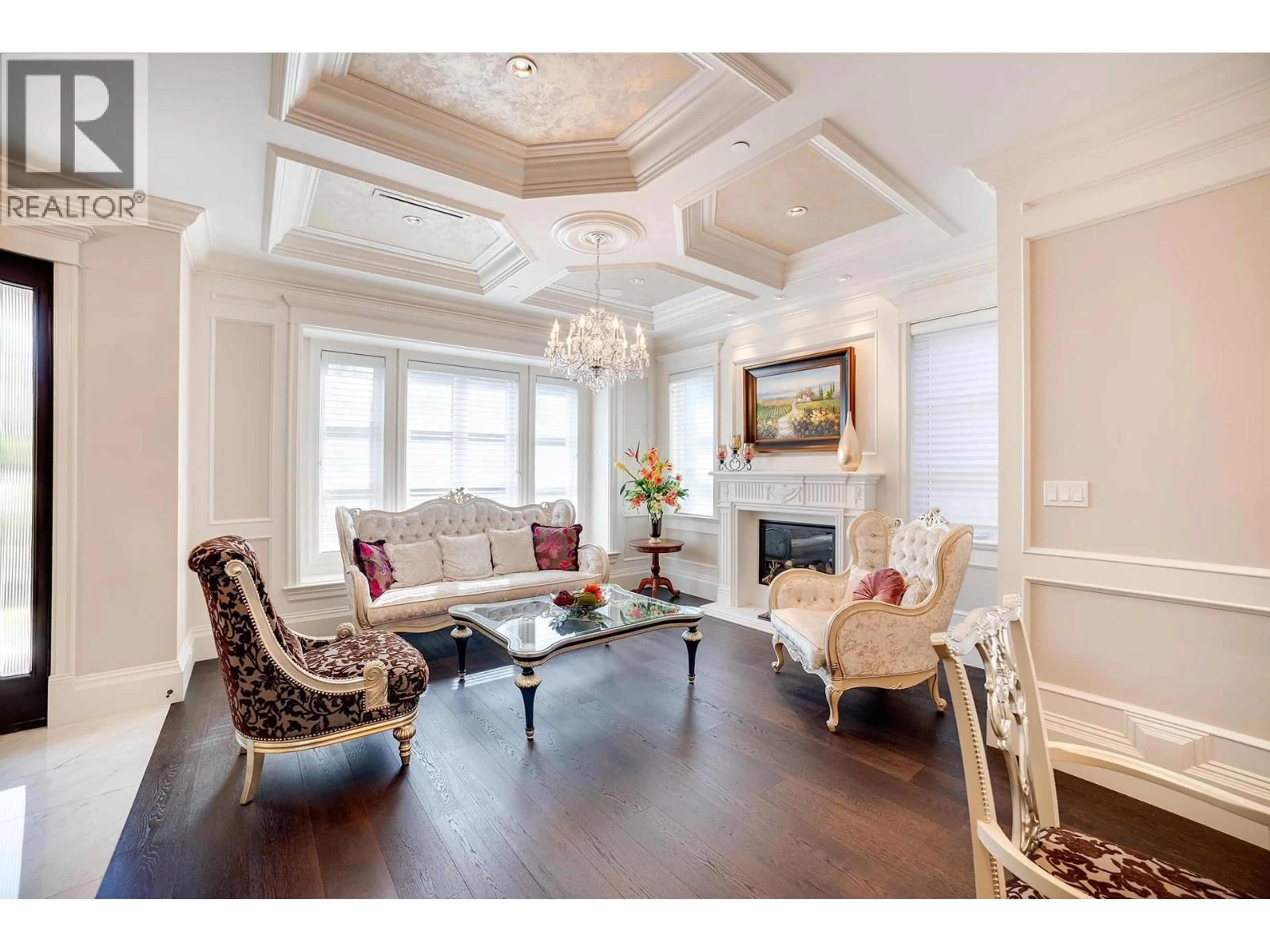 Living room with furniture, wood/laminate floor for 5989 CARTIER STREET, Vancouver British Columbia V6M3A8