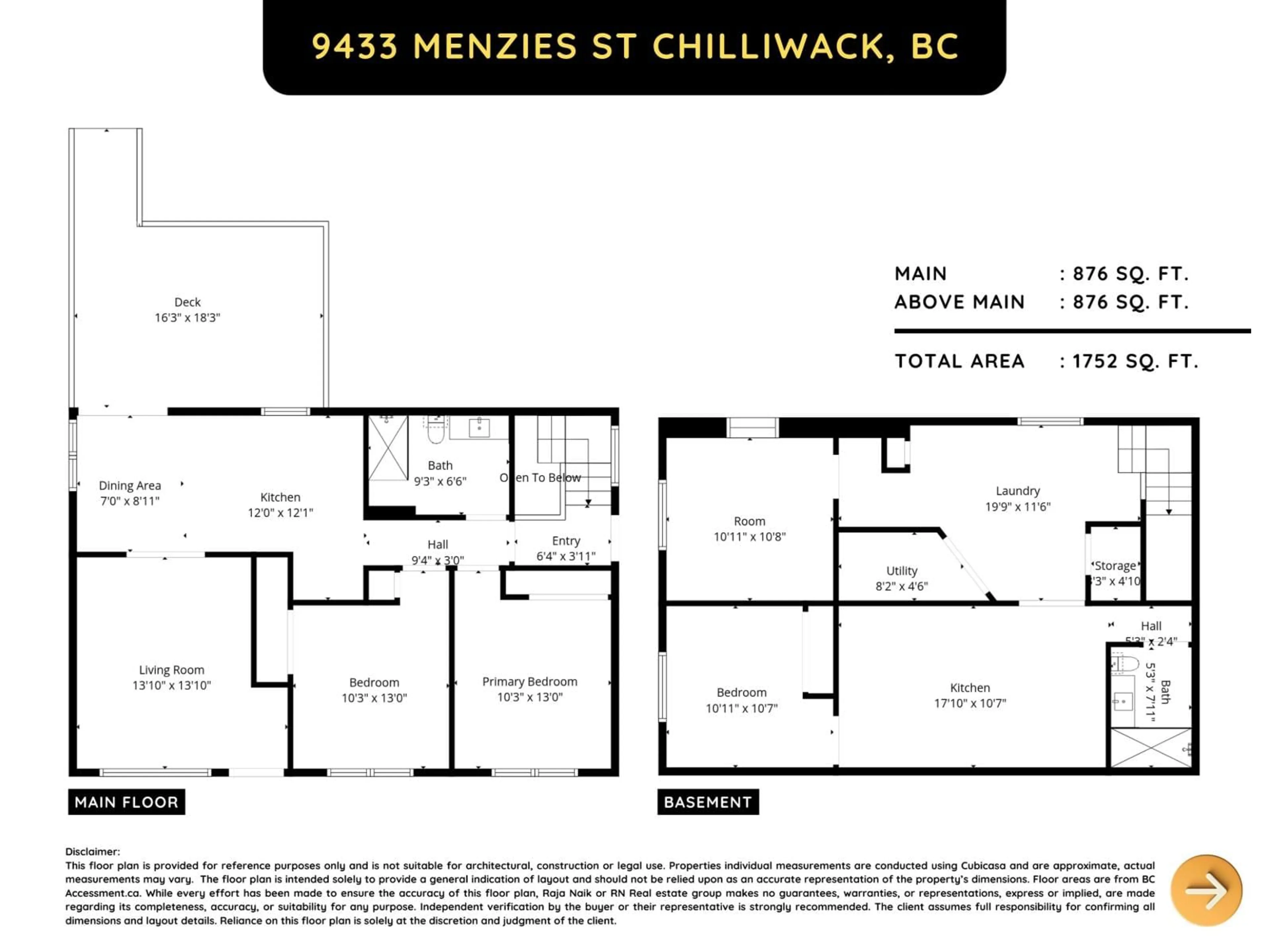 Floor plan for 9433 MENZIES STREET, Chilliwack British Columbia V2P5Z3