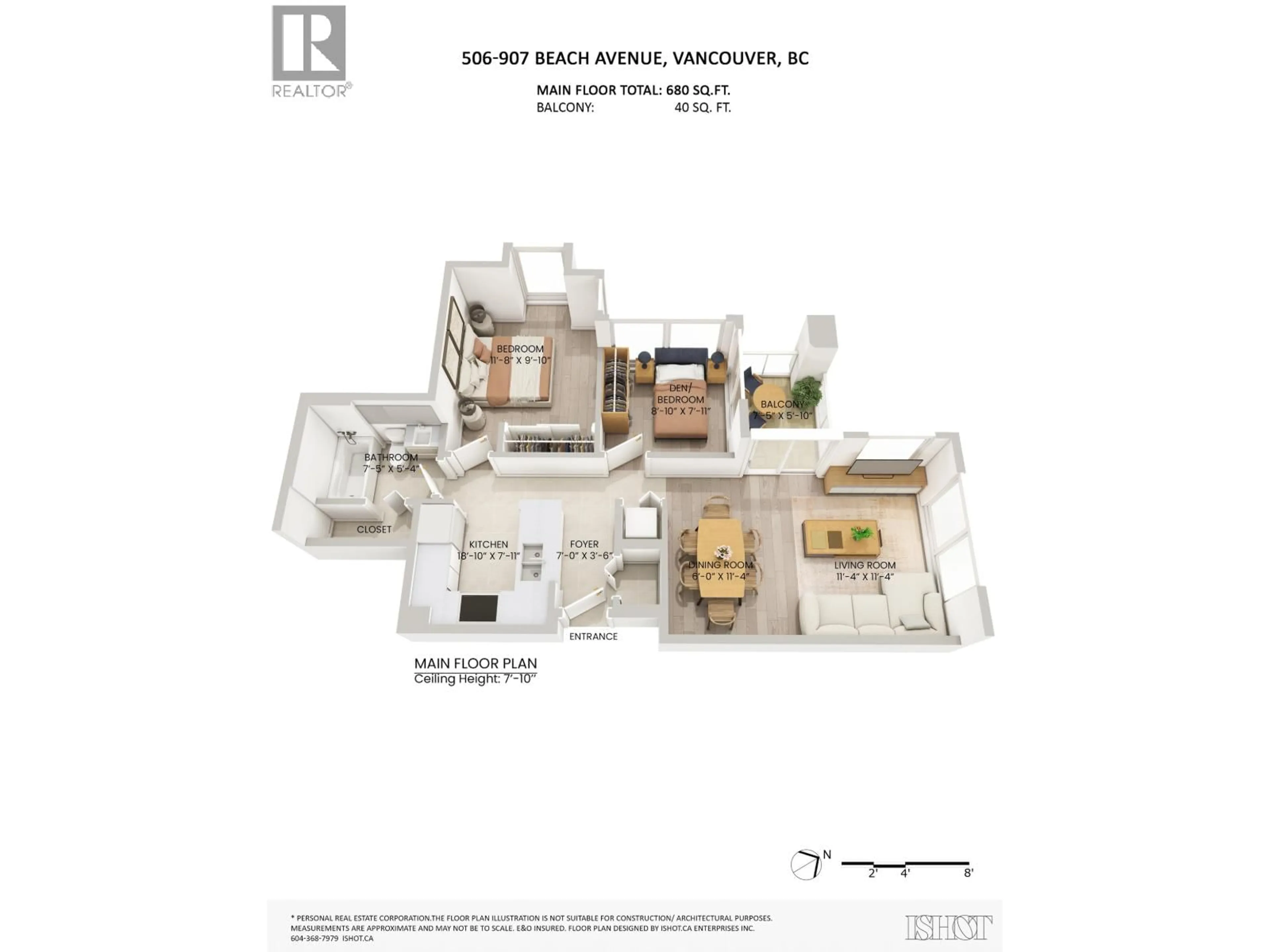 Floor plan for 506 - 907 BEACH AVENUE, Vancouver British Columbia V6Z2R3