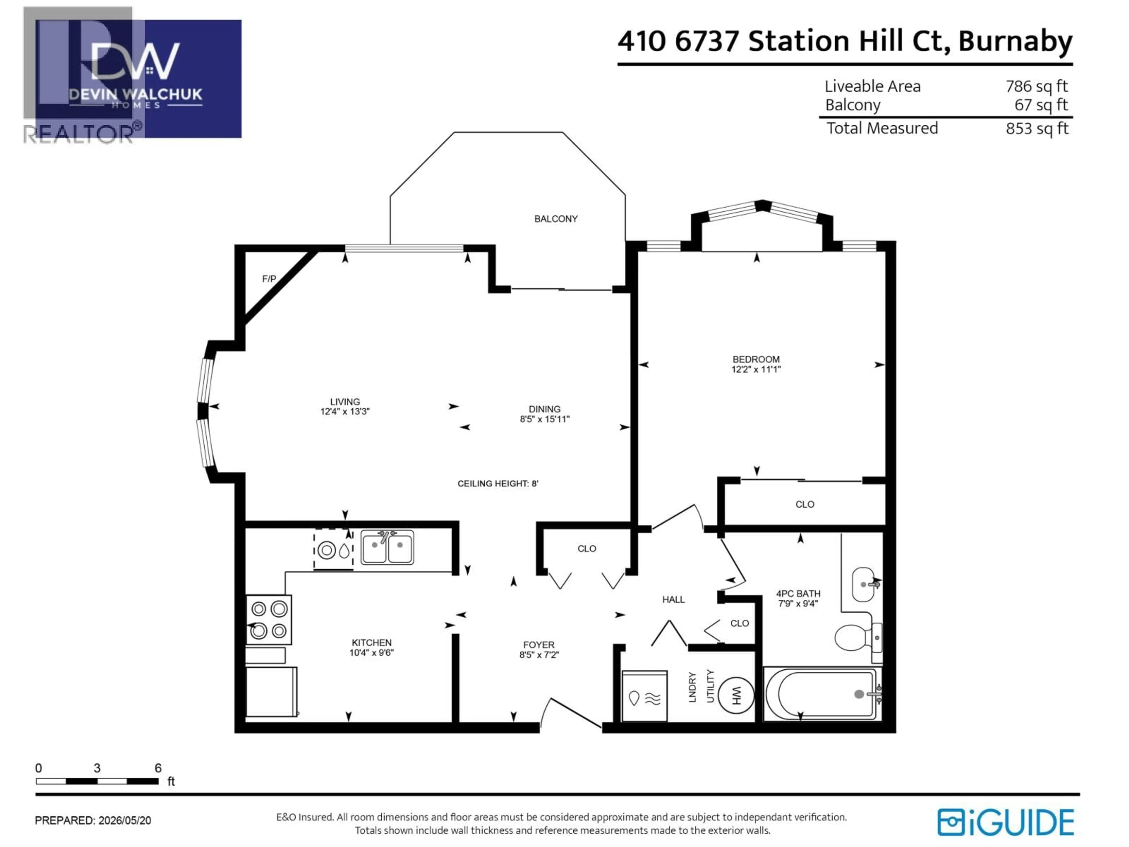 Floor plan for 410 - 6737 STATION HILL COURT, Burnaby British Columbia V3N4V2