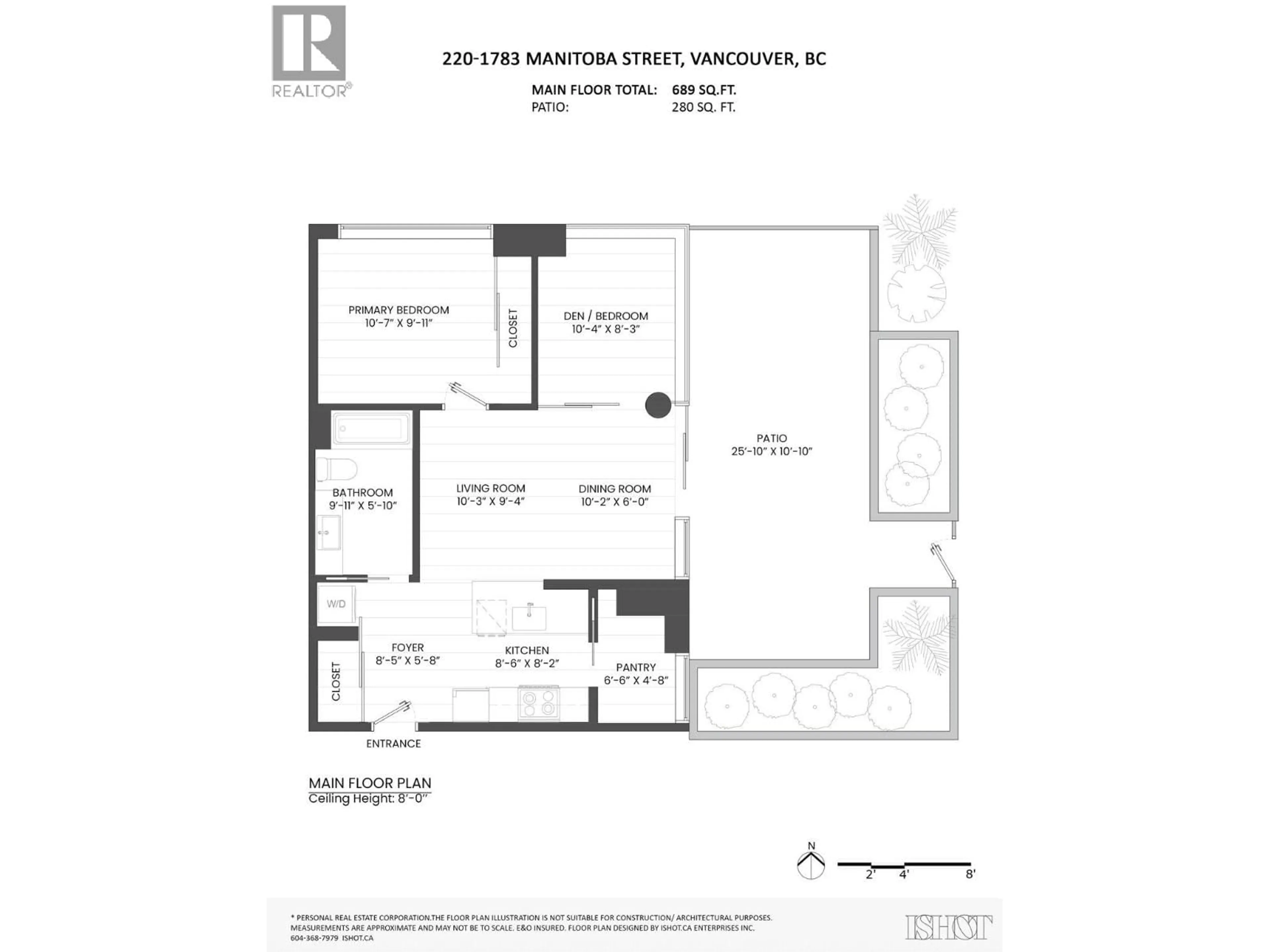 Floor plan for 220 - 1783 MANITOBA STREET, Vancouver British Columbia V5Y0K1