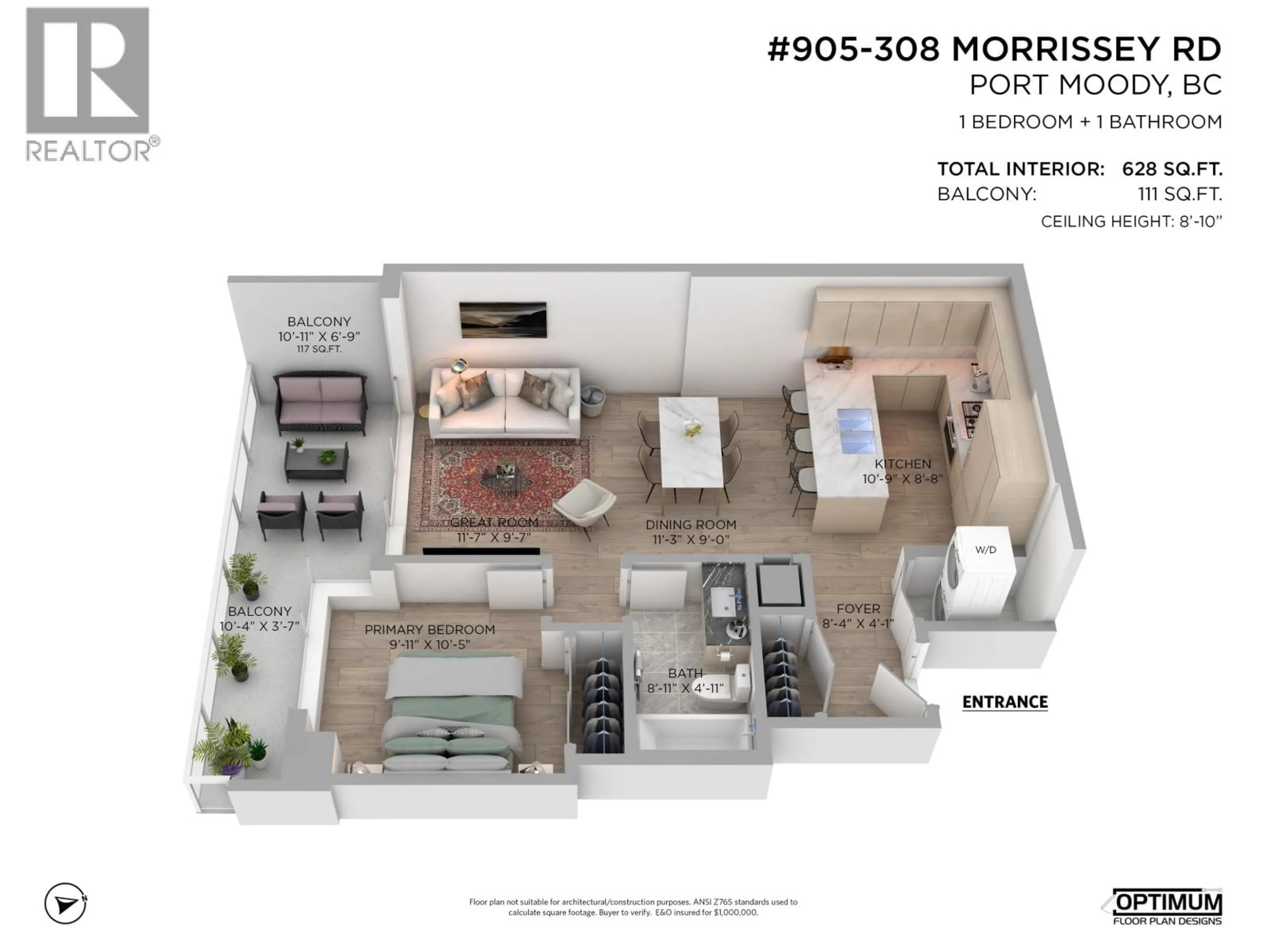 Floor plan for 905 - 308 MORRISSEY ROAD, Port Moody British Columbia V3H0M2