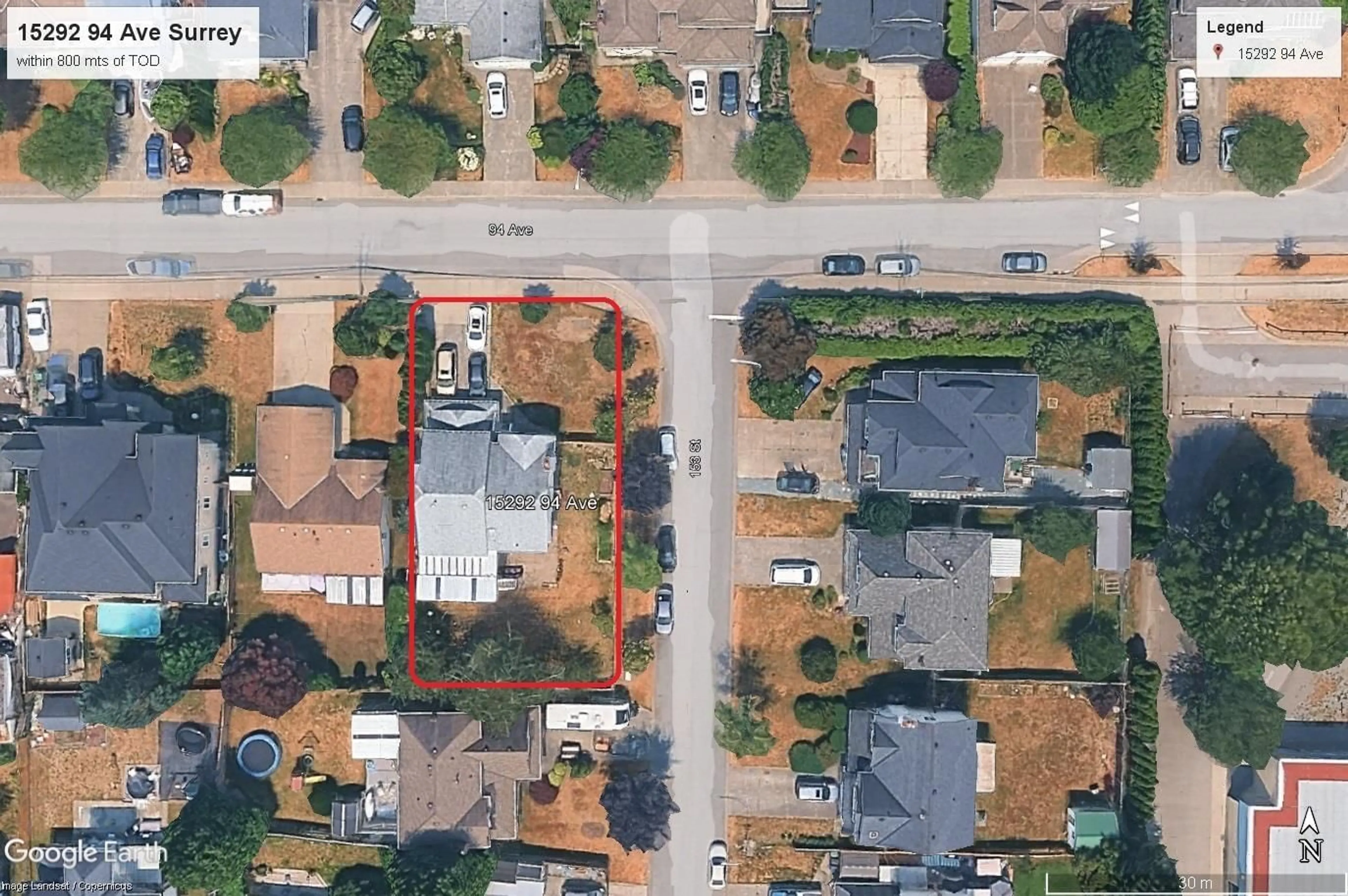 A pic from outside/outdoor area/front of a property/back of a property/a pic from drone, street for 15292 94 AVENUE, Surrey British Columbia V3R1E3