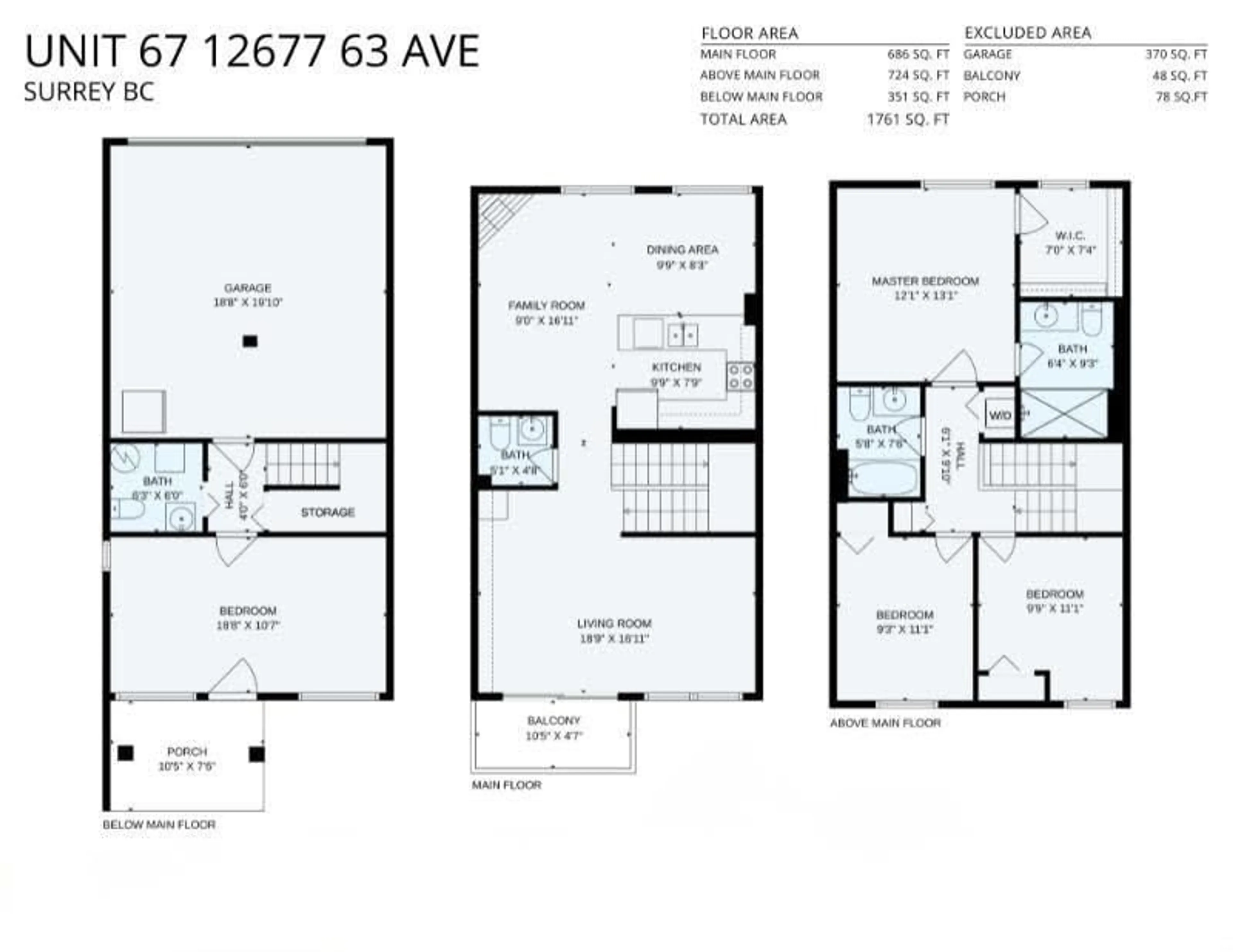 Floor plan for 67 - 12677 63 AVENUE, Surrey British Columbia V3X3T3