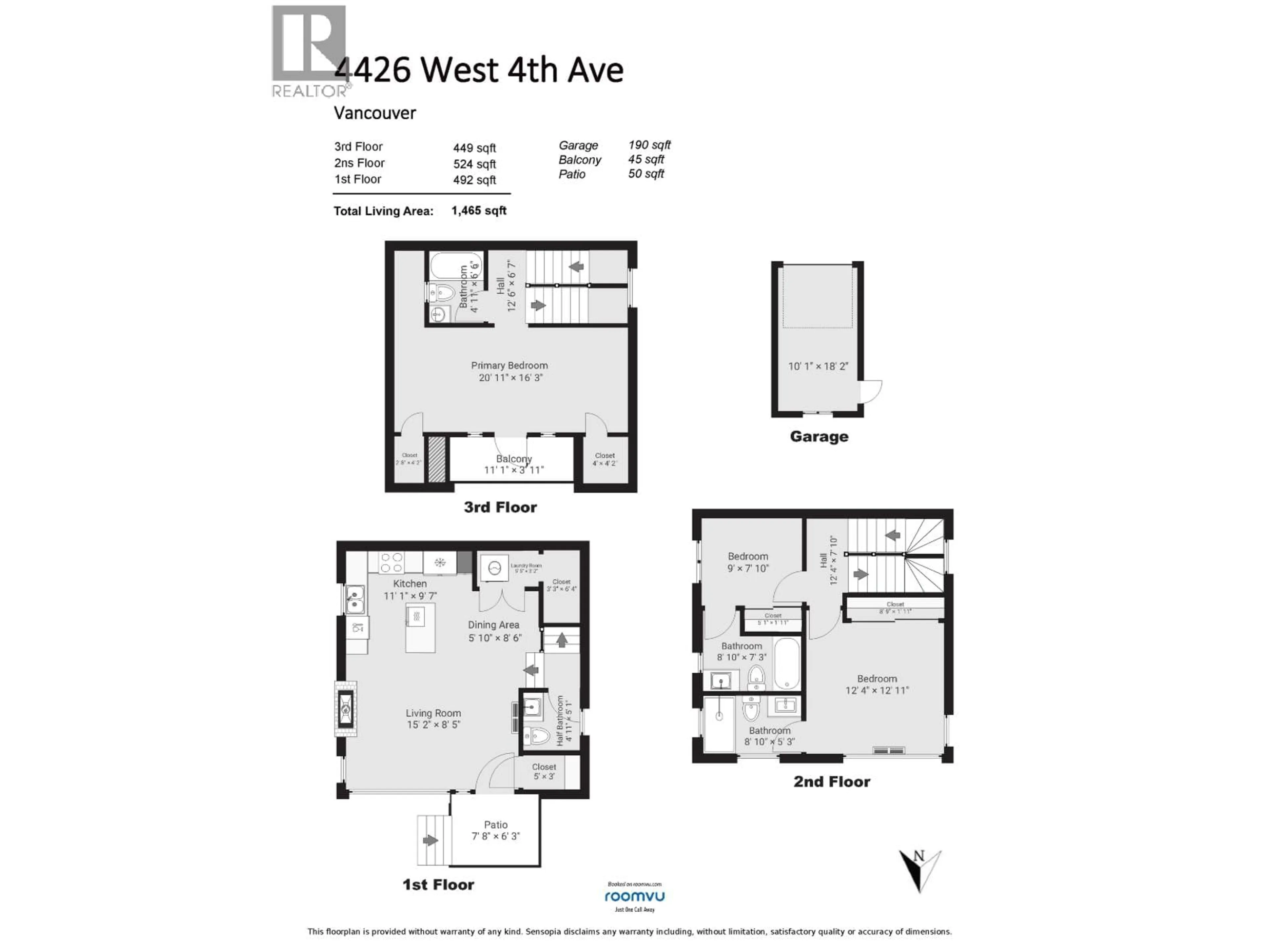 Floor plan for 4426 4TH AVENUE, Vancouver British Columbia V6R1R1