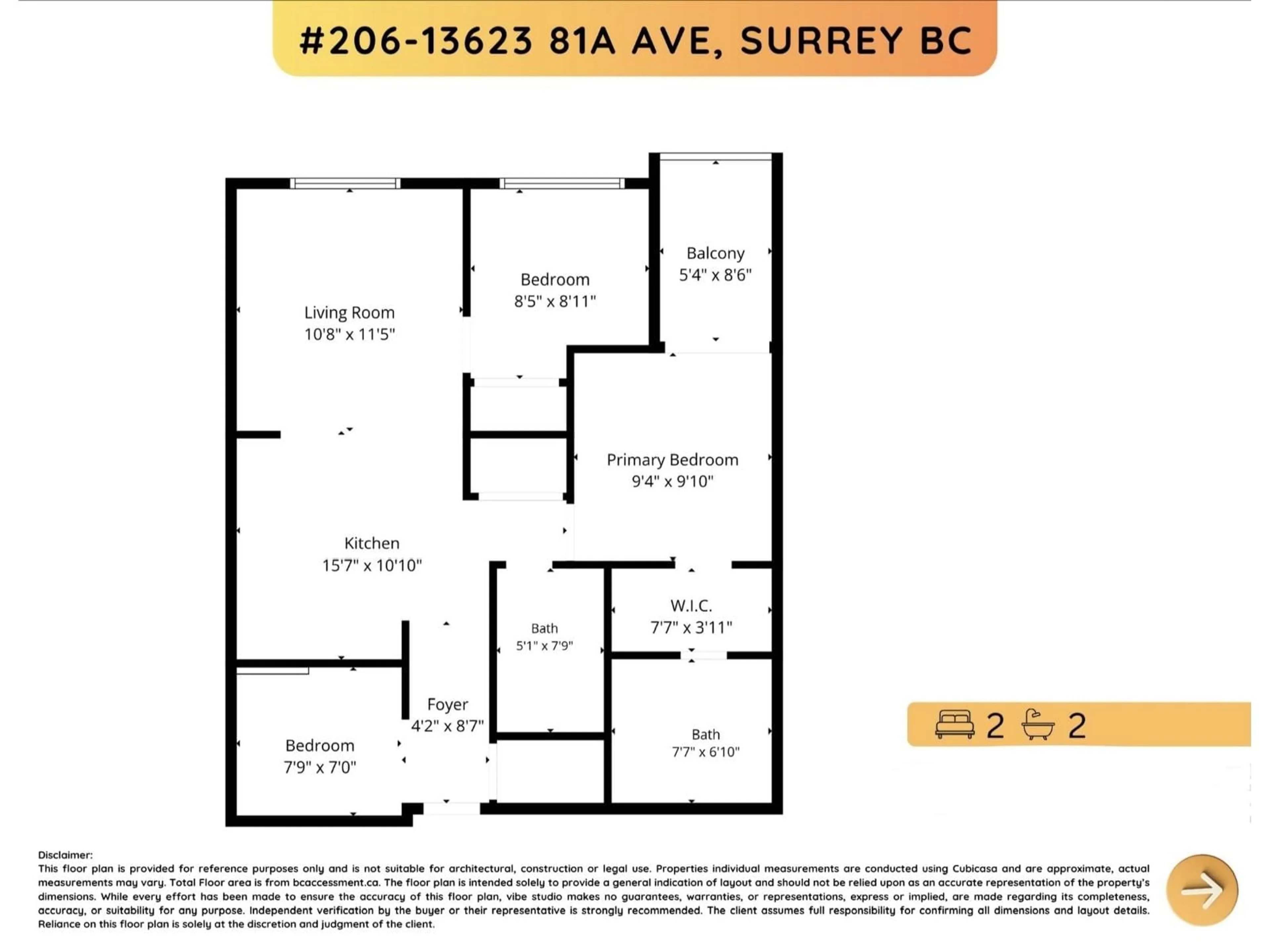 Floor plan for 206 - 13623 81A AVENUE, Surrey British Columbia V3W3N7