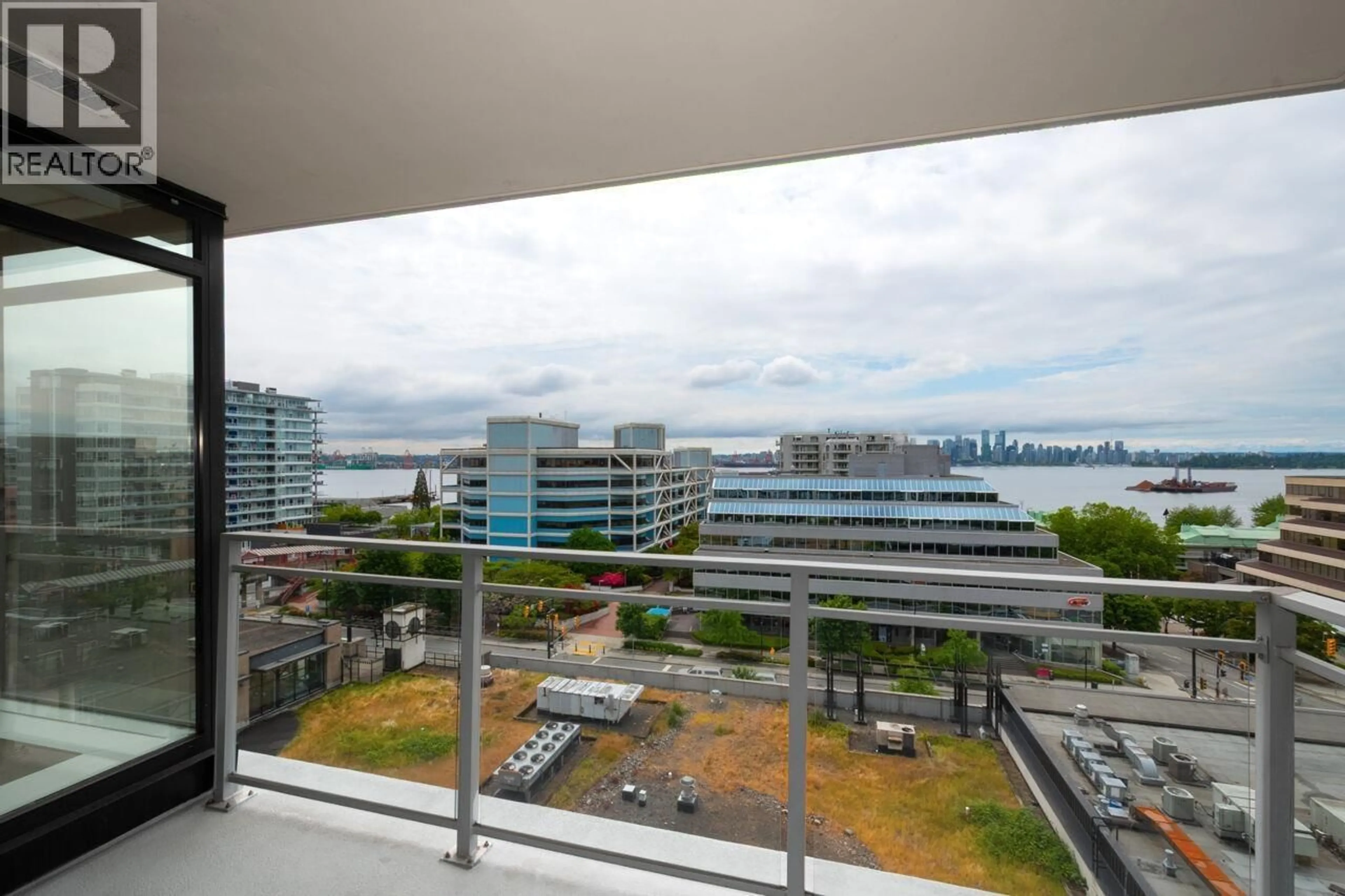 Balcony in the apartment, city buildings view from balcony for 712 - 175 1ST STREET, North Vancouver British Columbia V7M3N9
