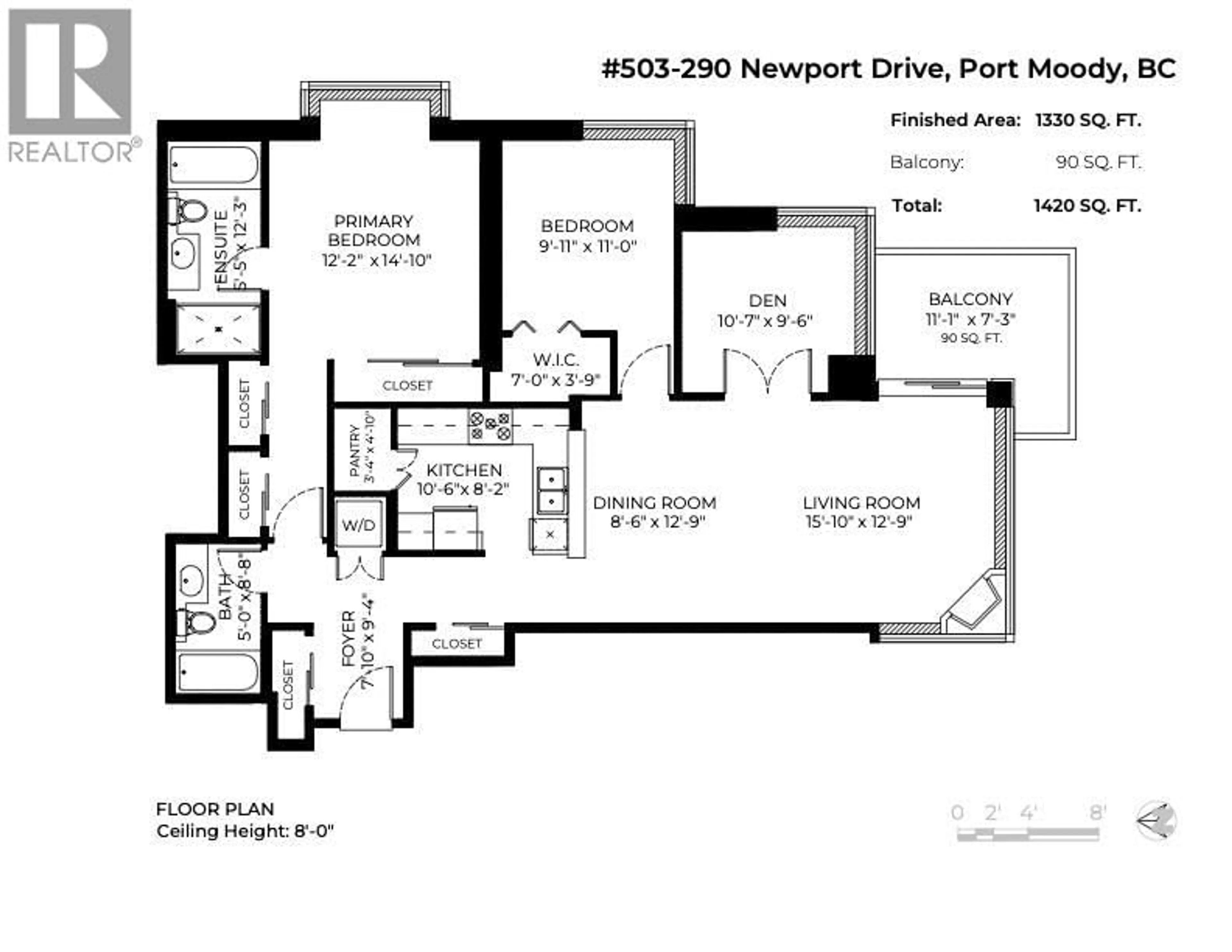 Floor plan for 503 - 290 NEWPORT DRIVE, Port Moody British Columbia V3H5N2