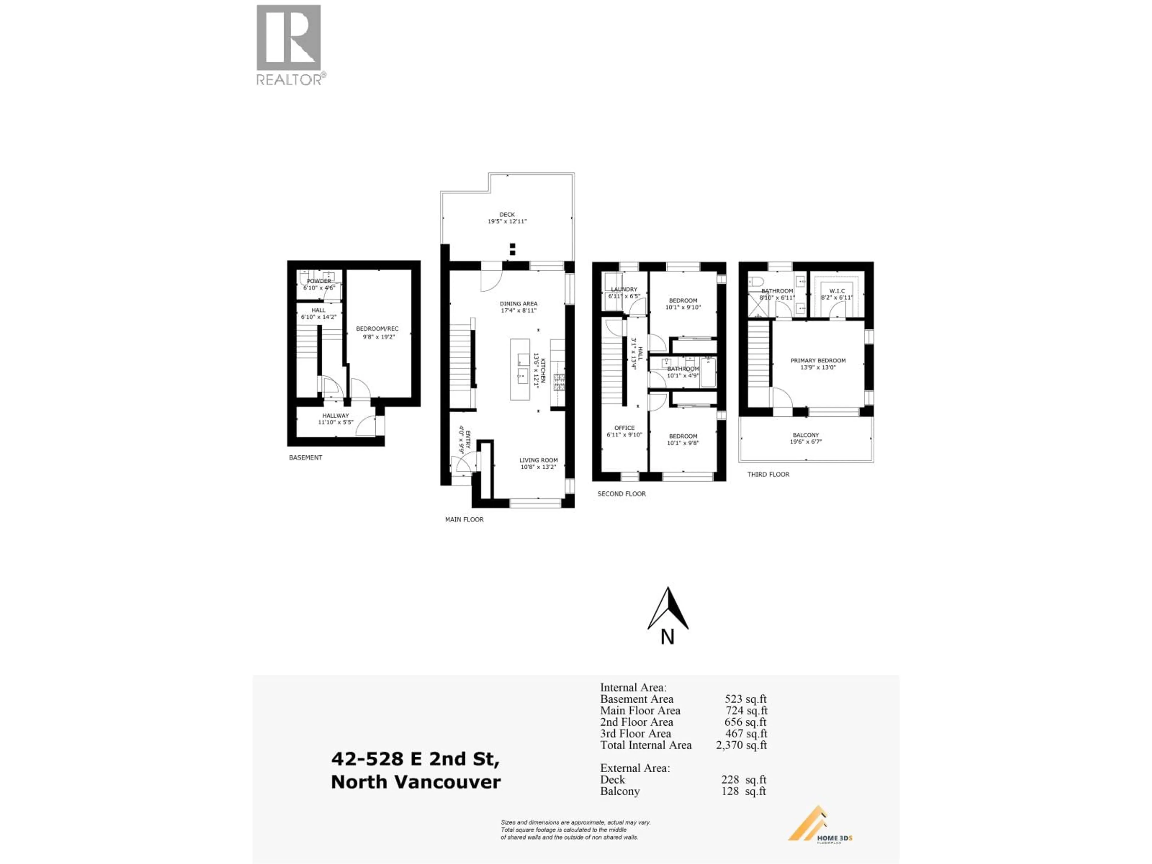 Floor plan for 42 - 528 2ND STREET, North Vancouver British Columbia V7L0G8