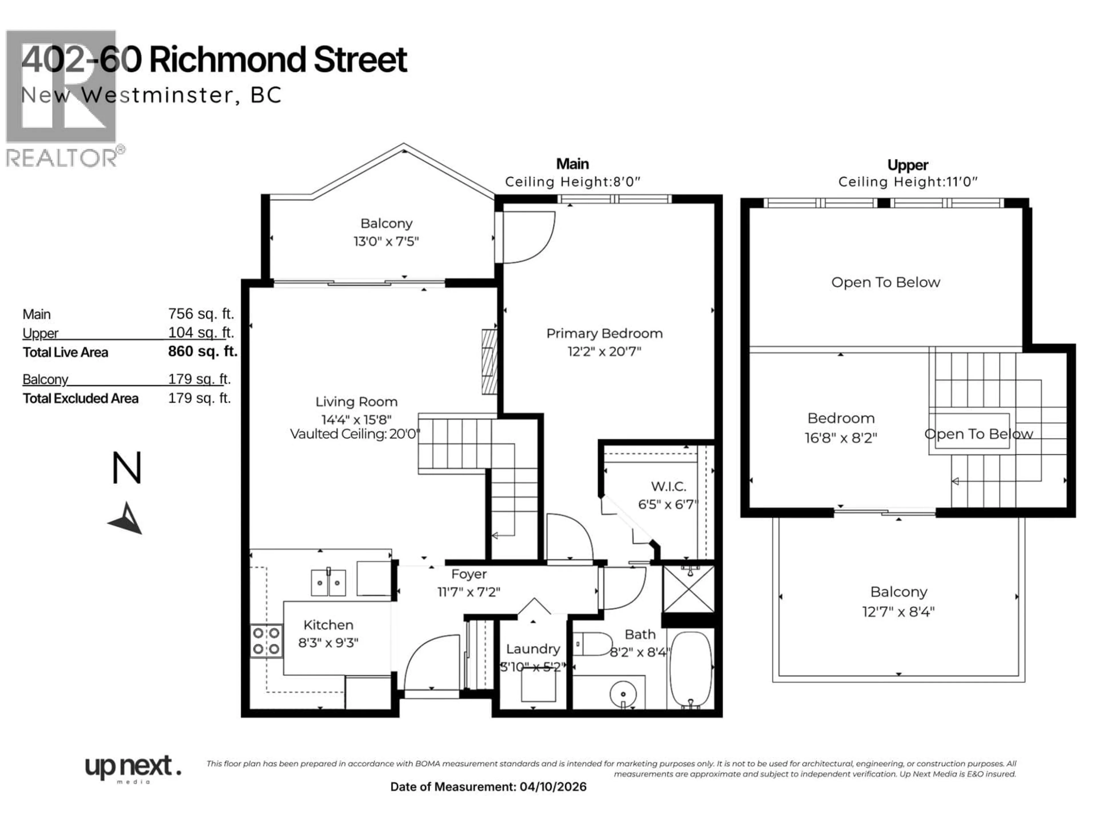 Floor plan for 402 - 60 RICHMOND STREET, New Westminster British Columbia V3L5R7