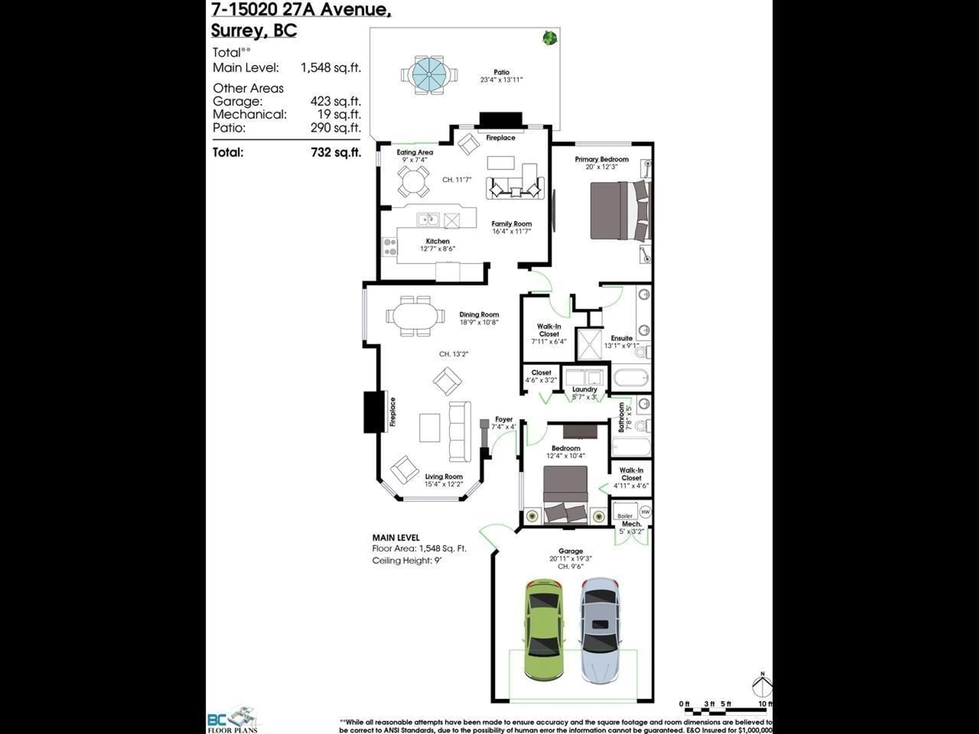 Floor plan for 7 - 15020 27A AVENUE, Surrey British Columbia V4P2Z9