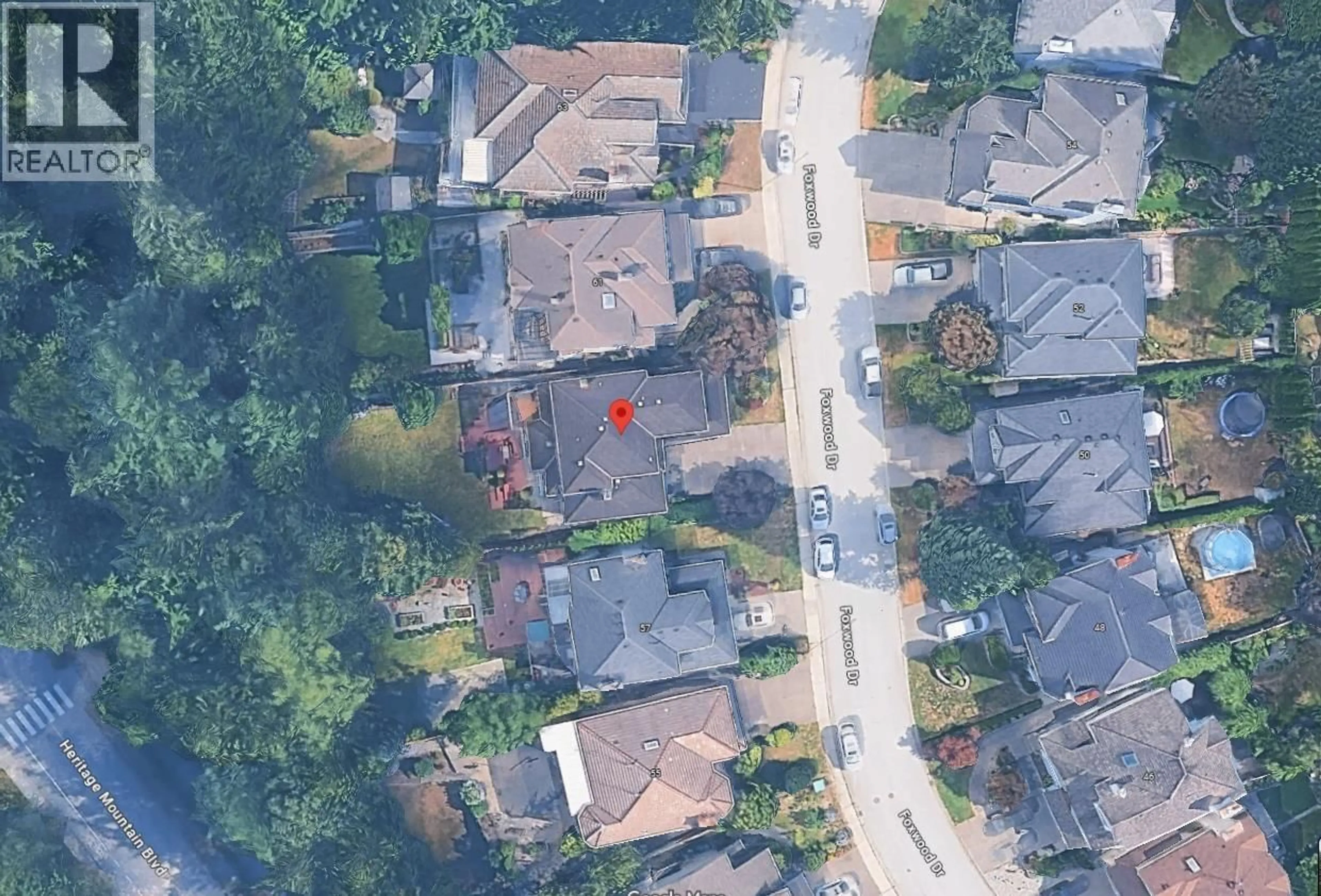 A pic from outside/outdoor area/front of a property/back of a property/a pic from drone, street for 59 FOXWOOD DRIVE, Port Moody British Columbia V3H4X2