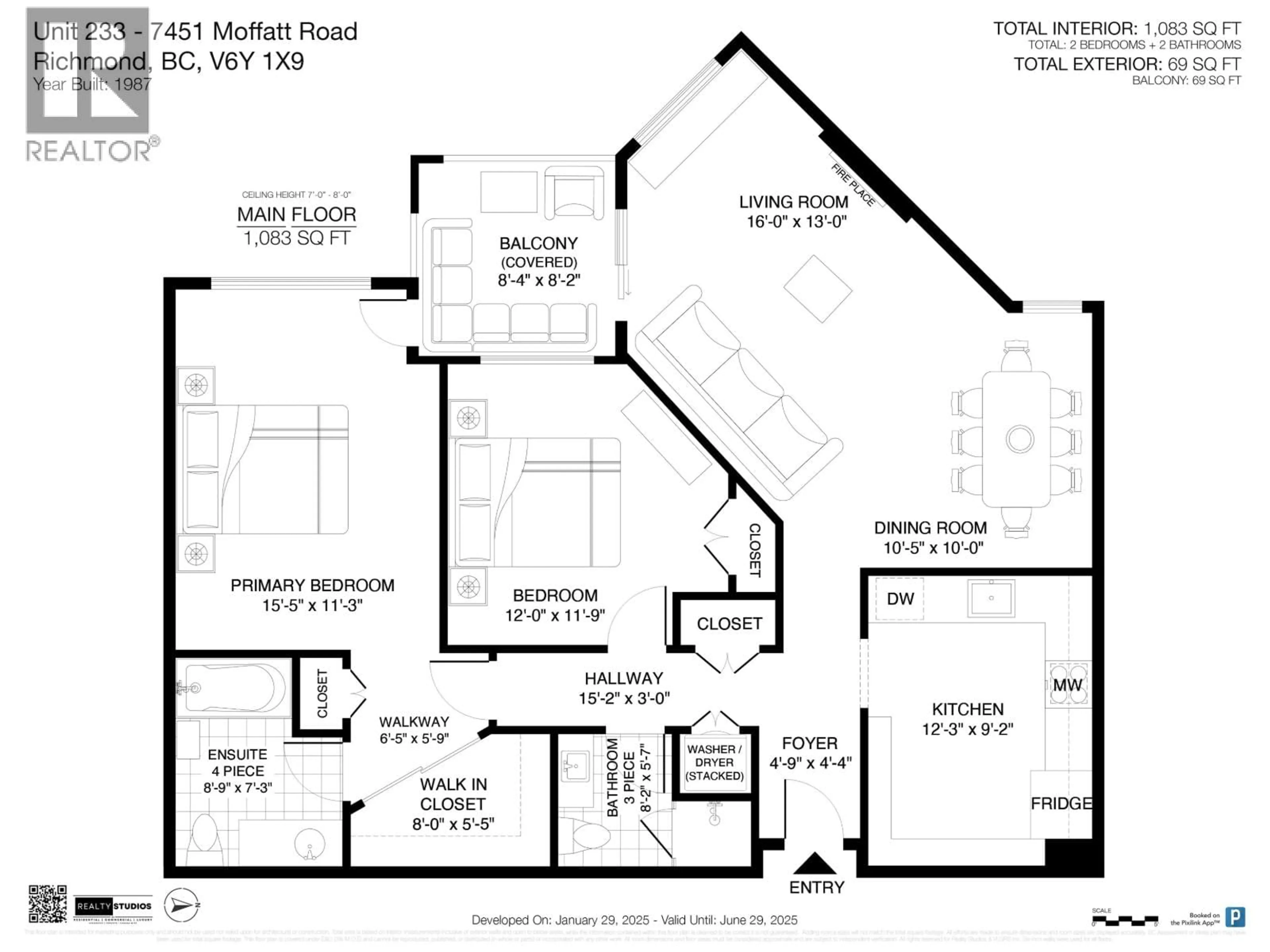 Floor plan for 233 - 7451 MOFFATT ROAD, Richmond British Columbia V6Y3W3
