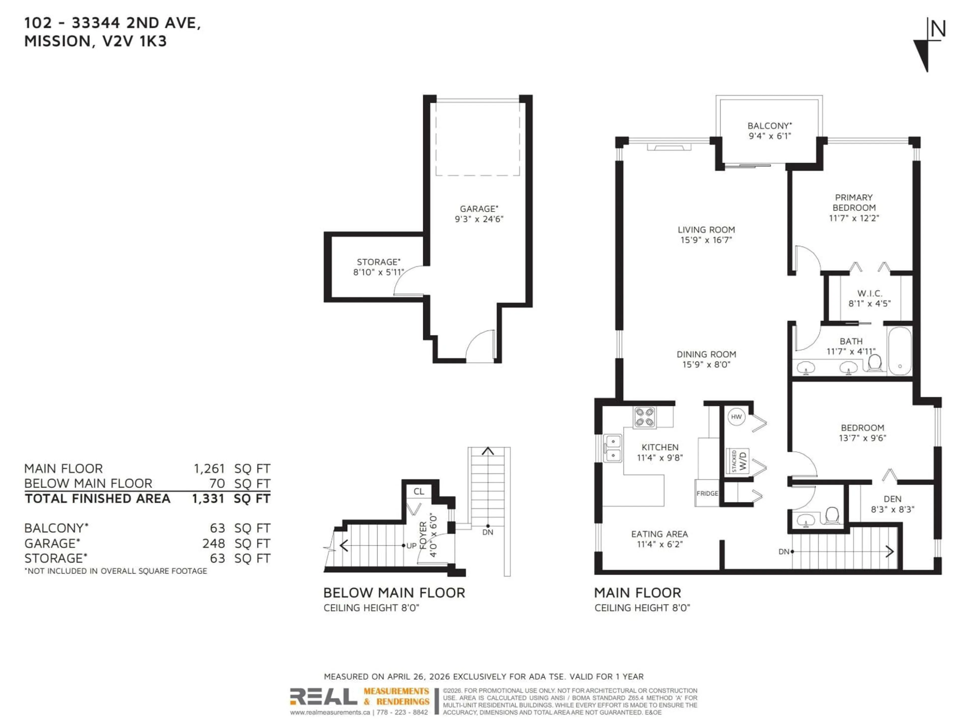 Floor plan for 102 - 33344 2ND AVENUE, Mission British Columbia V2V1K3