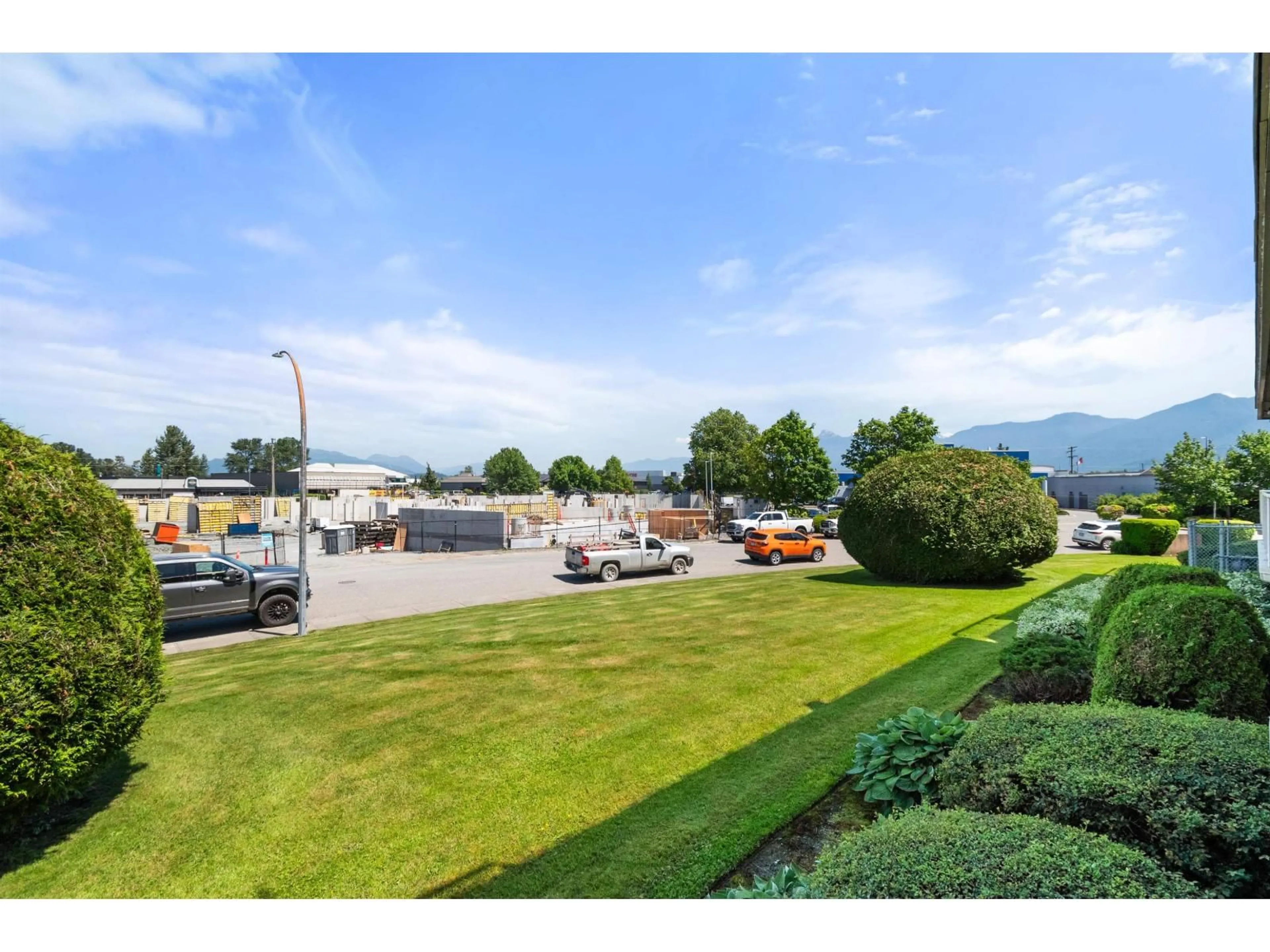 A pic from outside/outdoor area/front of a property/back of a property/a pic from drone, mountain view for 112 - 7685 AMBER DRIVE, Chilliwack British Columbia V2R3P3