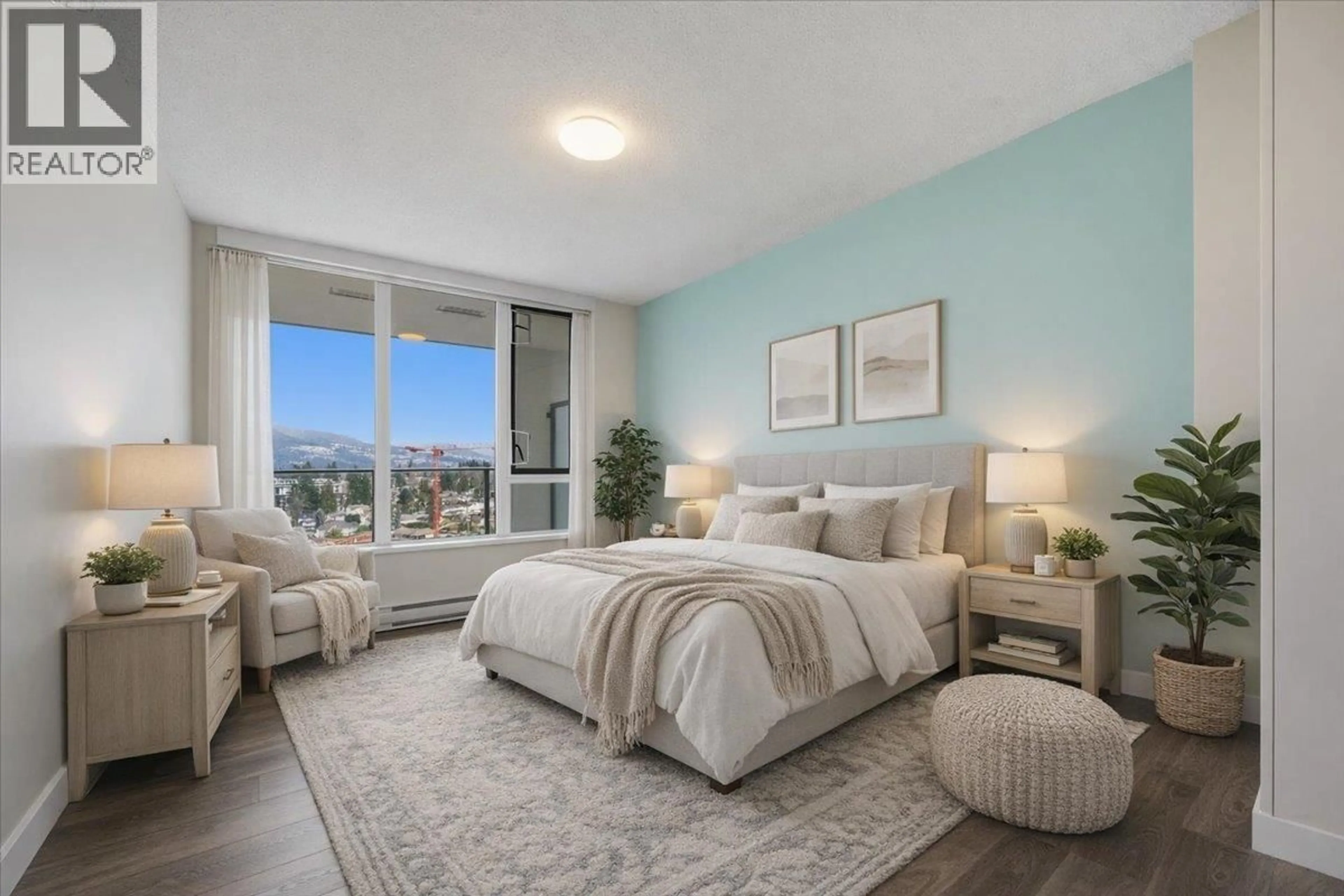 Bedroom with bed, unknown for 2102 - 602 COMO LAKE AVENUE, Coquitlam British Columbia V3J0G2