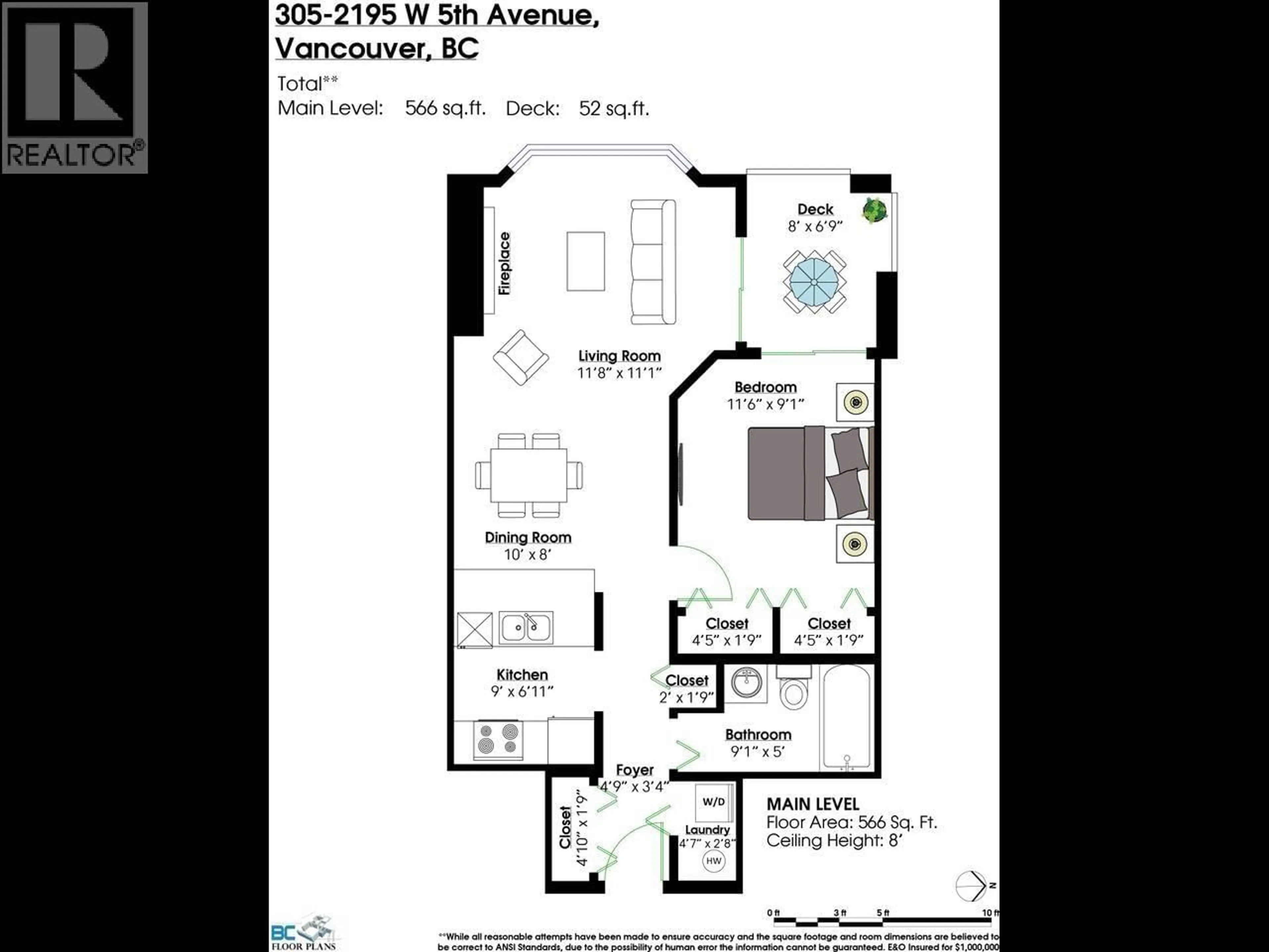 Floor plan for 305 - 2195 5TH AVENUE, Vancouver British Columbia V6K1S1
