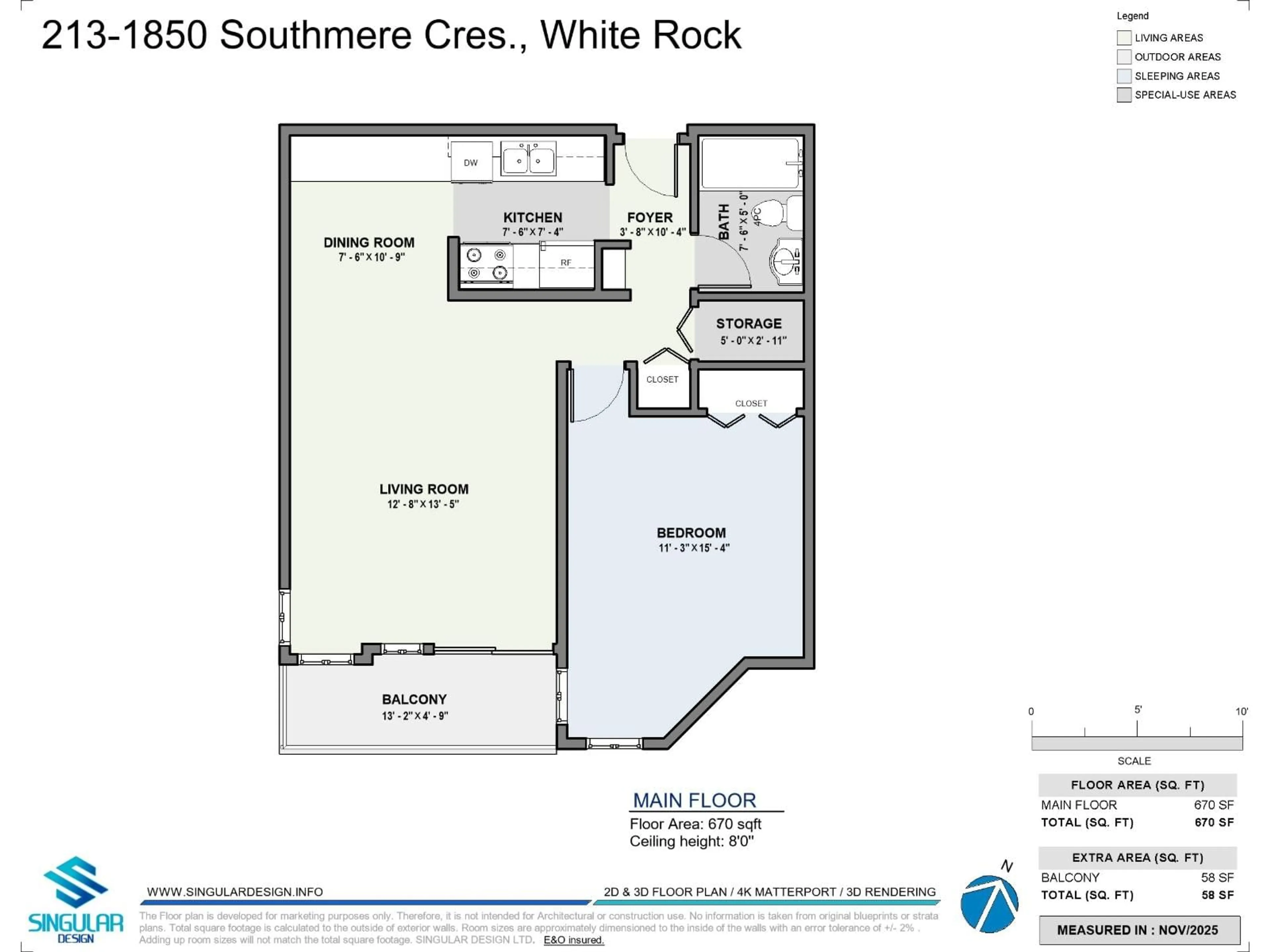Floor plan for 213 - 1850 SOUTHMERE CRESCENT, Surrey British Columbia V4A6Y6