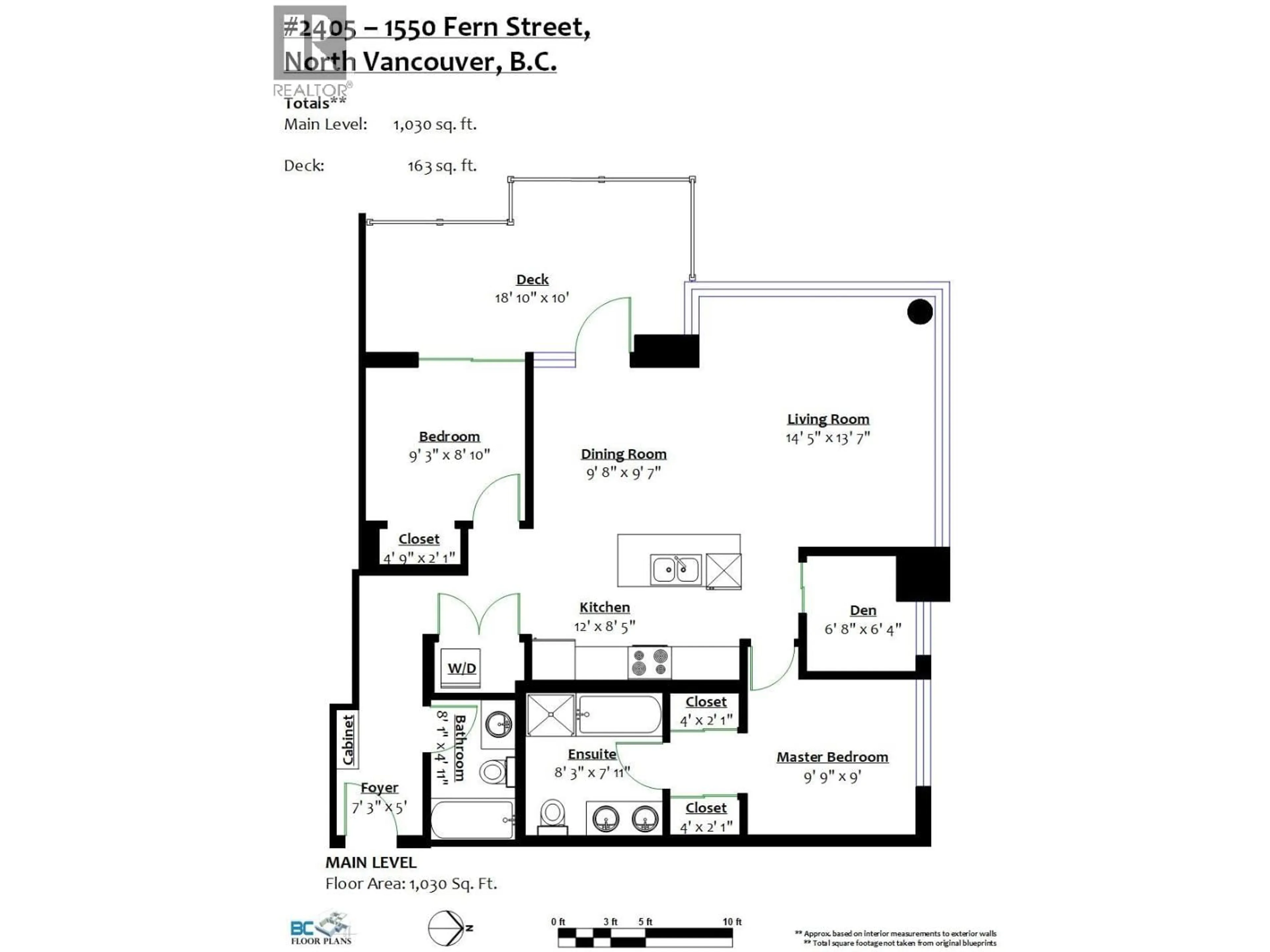 Floor plan for 2405 - 1550 FERN STREET, North Vancouver British Columbia V7J0A9