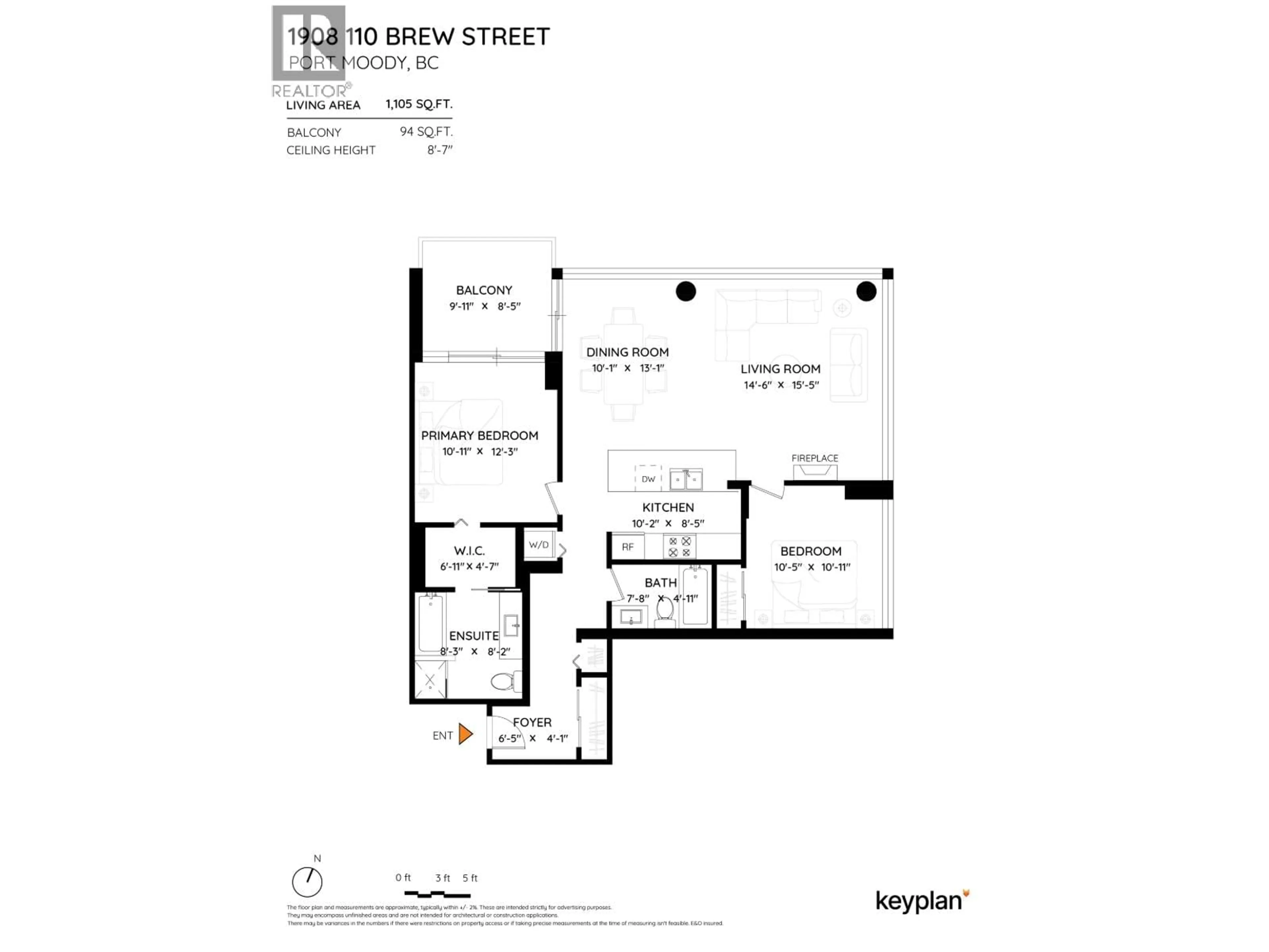 Floor plan for 1908 - 110 BREW STREET, Port Moody British Columbia V3H0E4