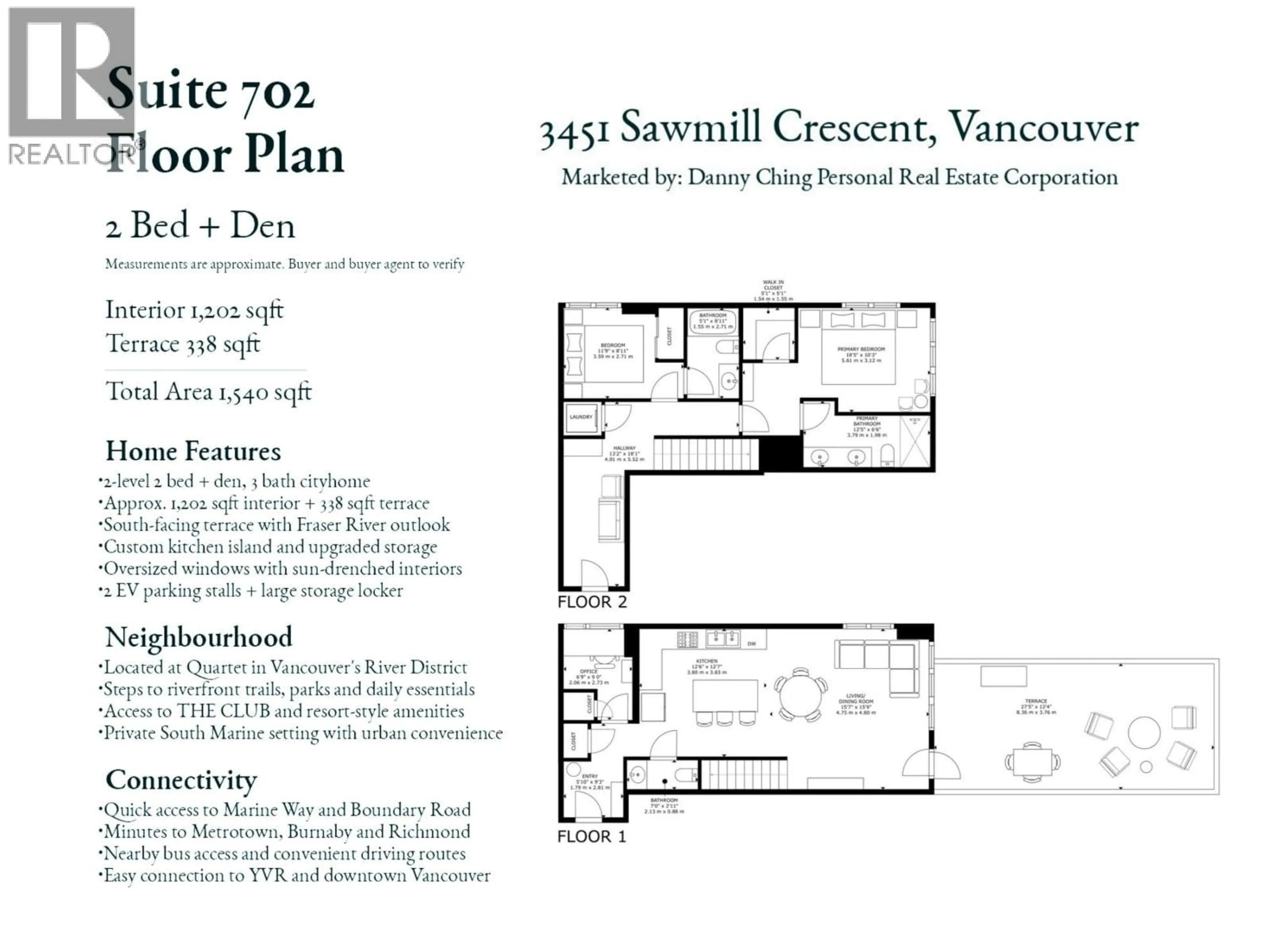 Floor plan for 702 - 3451 SAWMILL CRESCENT, Vancouver British Columbia V5S0H3