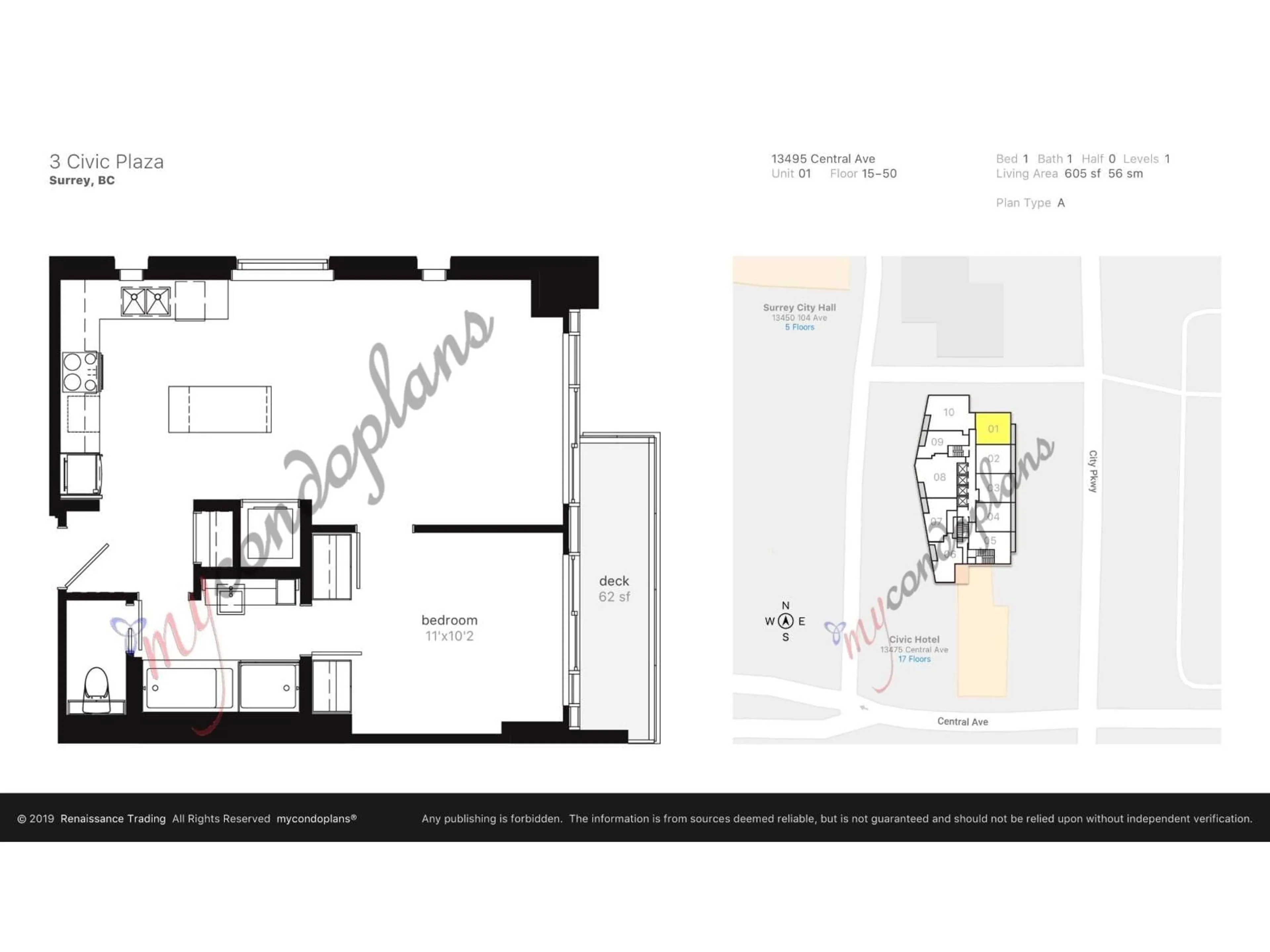 Floor plan for 4501 - 13495 CENTRAL AVENUE, Surrey British Columbia V3T0K2