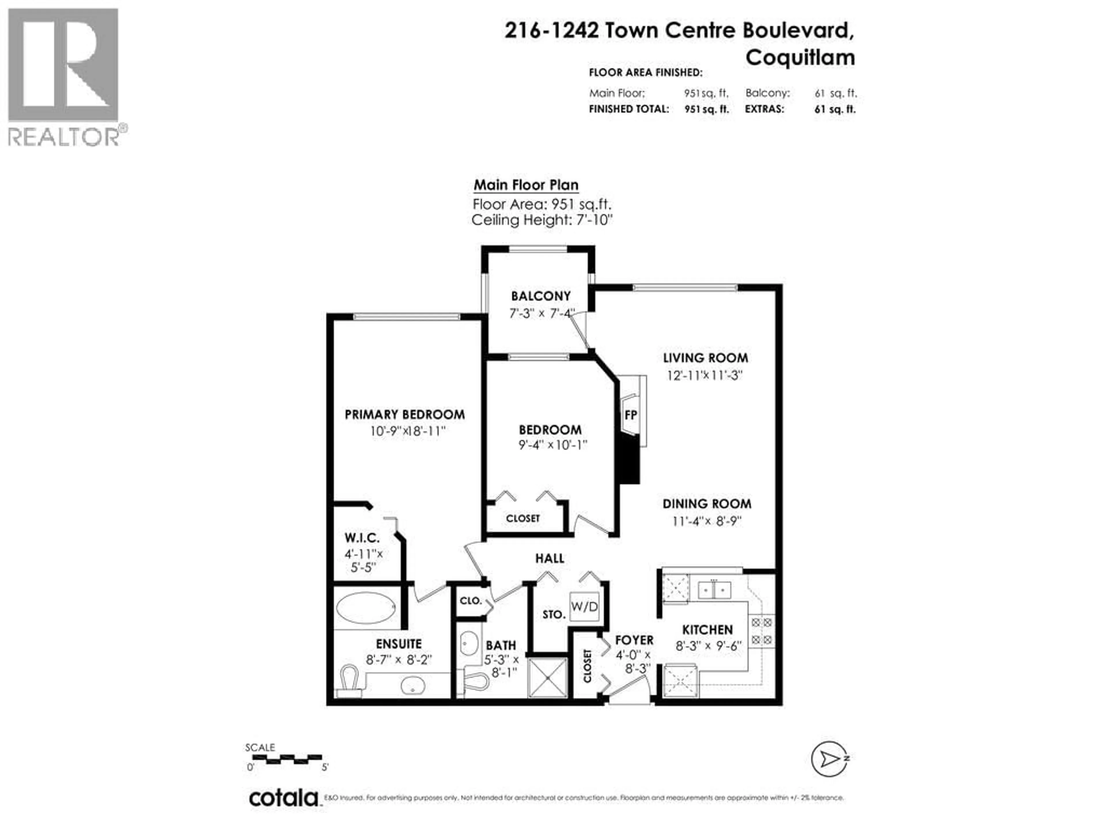 Floor plan for 216 - 1242 TOWN CENTRE BOULEVARD, Coquitlam British Columbia V3B7R6