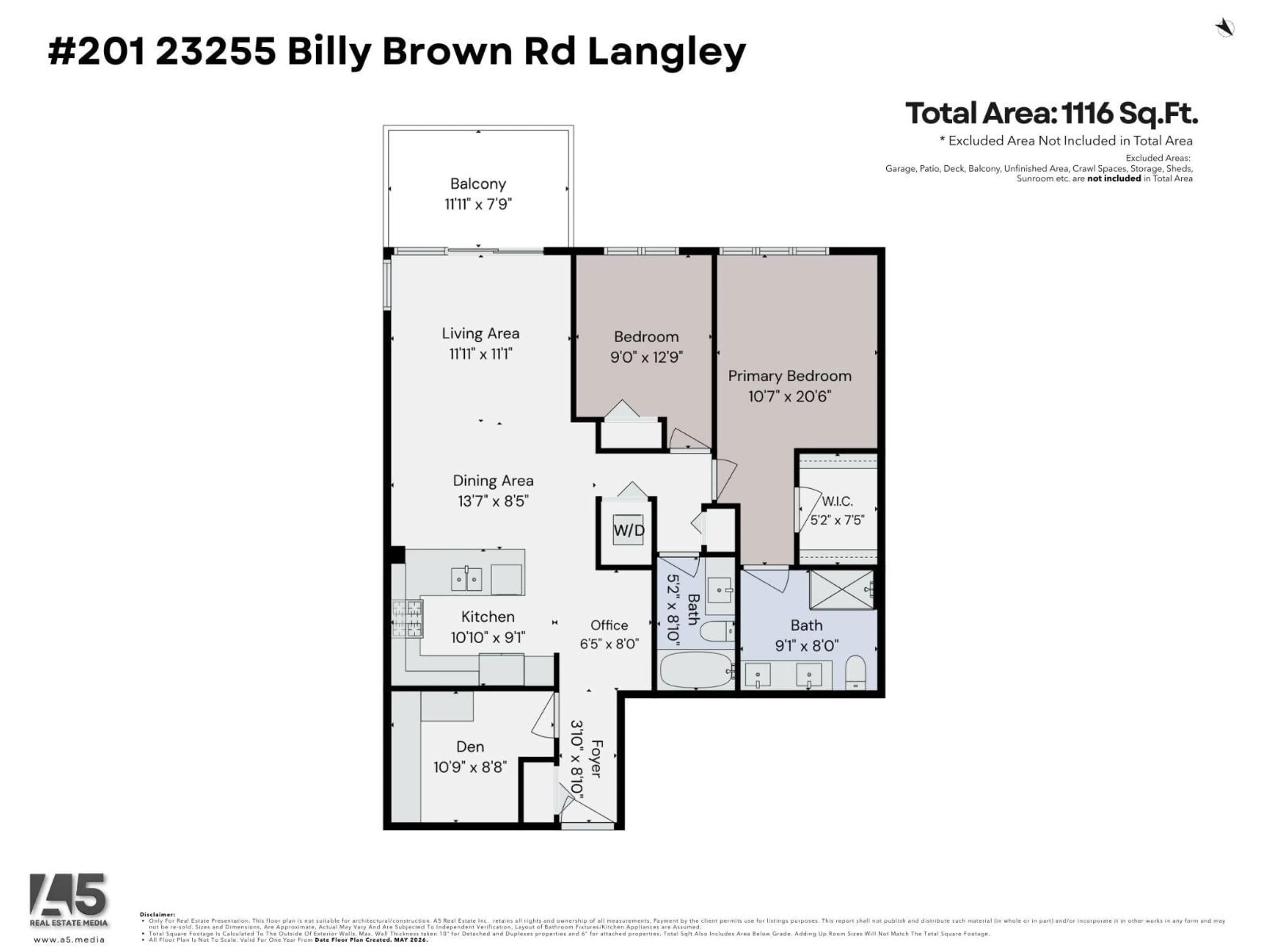Floor plan for 201 - 23255 BILLY BROWN ROAD, Langley British Columbia V1M0C8