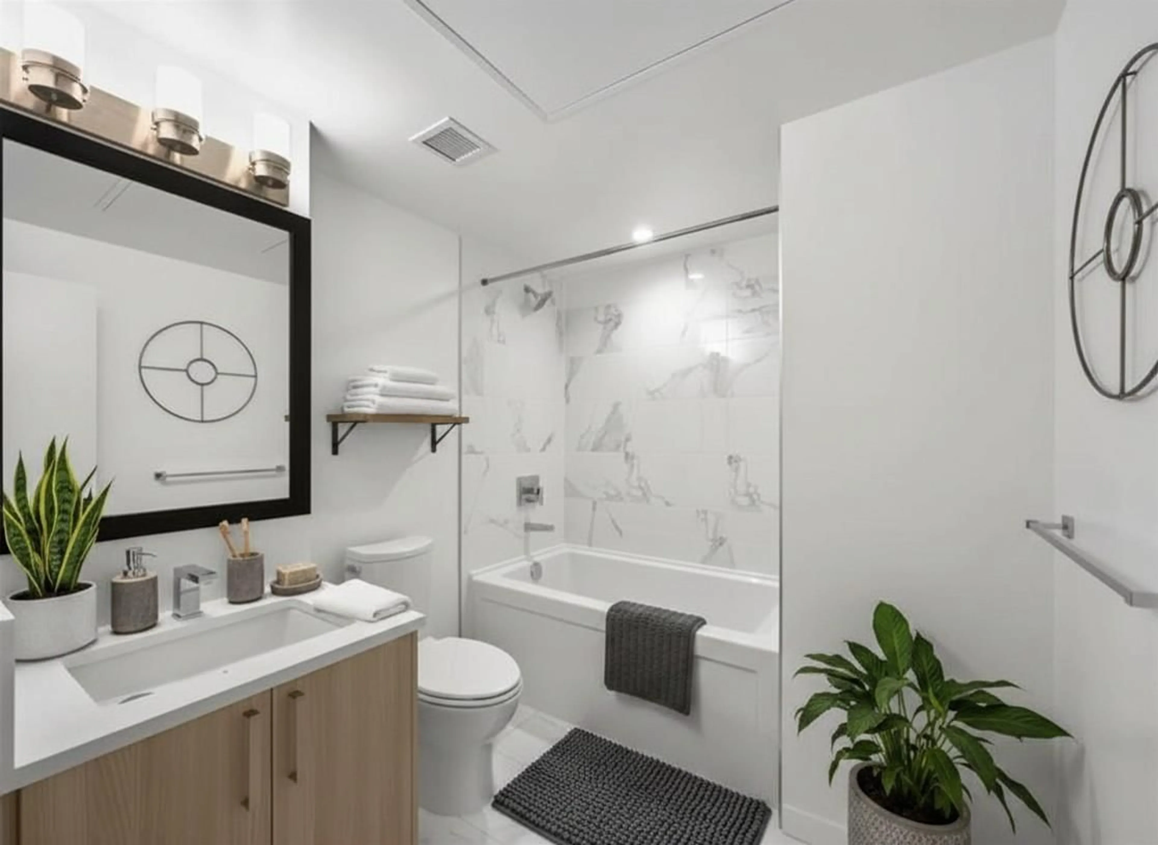Contemporary bathroom, ceramic/tile floor for 3103 - 13350 CENTRAL AVENUE, Surrey British Columbia V3T0S1