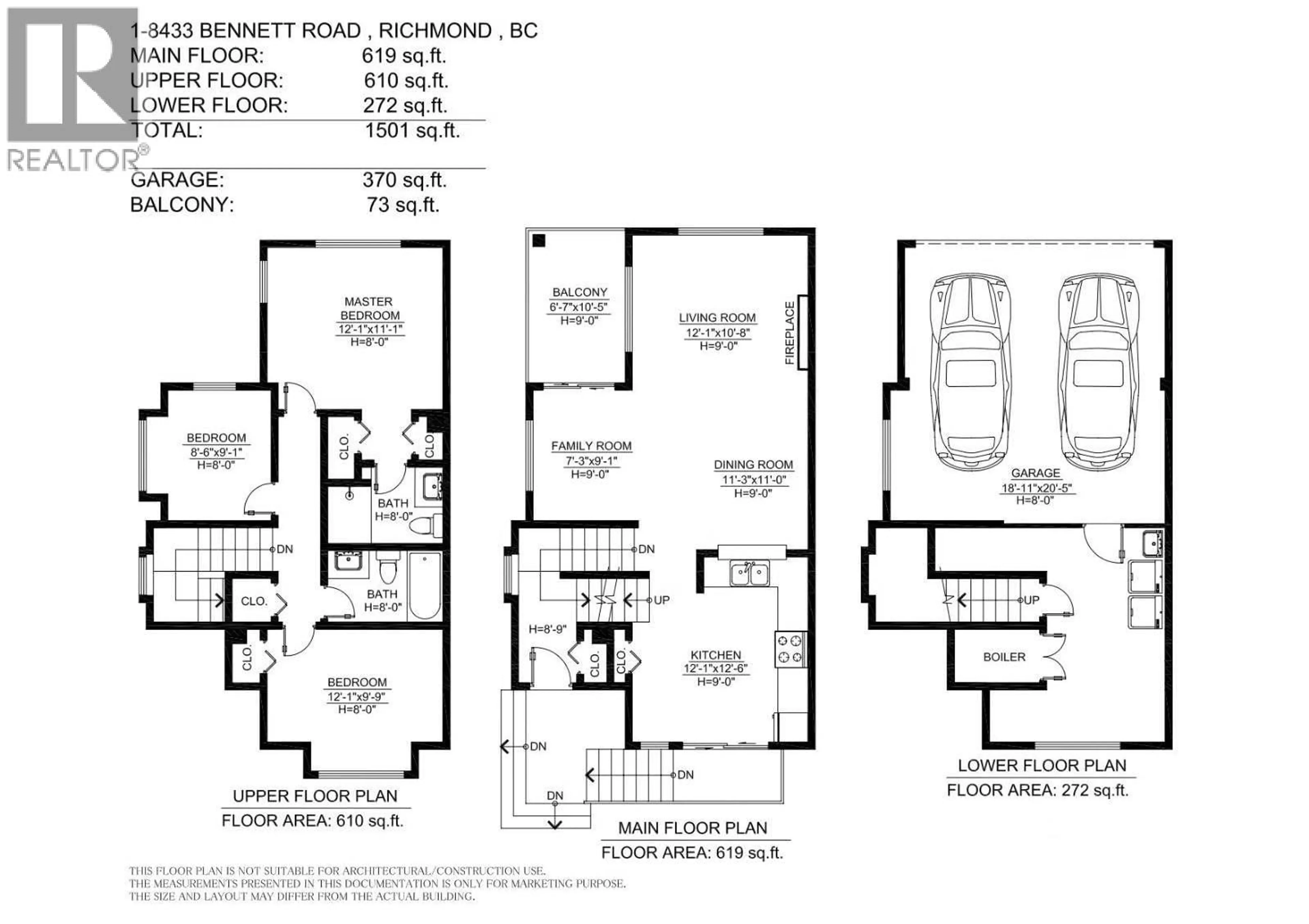 Floor plan for 1 - 8433 BENNETT ROAD, Richmond British Columbia V6Y4E5