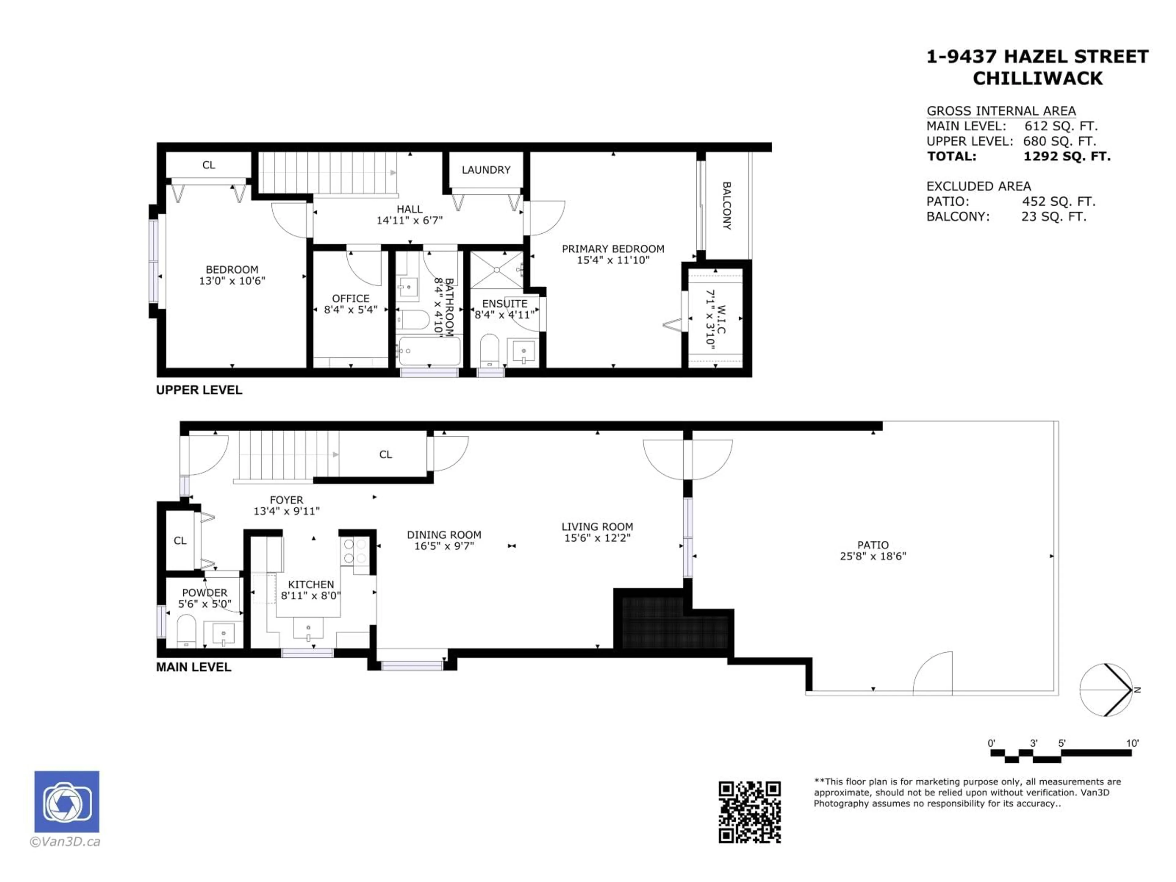 Floor plan for 1 - 9437 HAZEL STREET, Chilliwack British Columbia V2P5M9