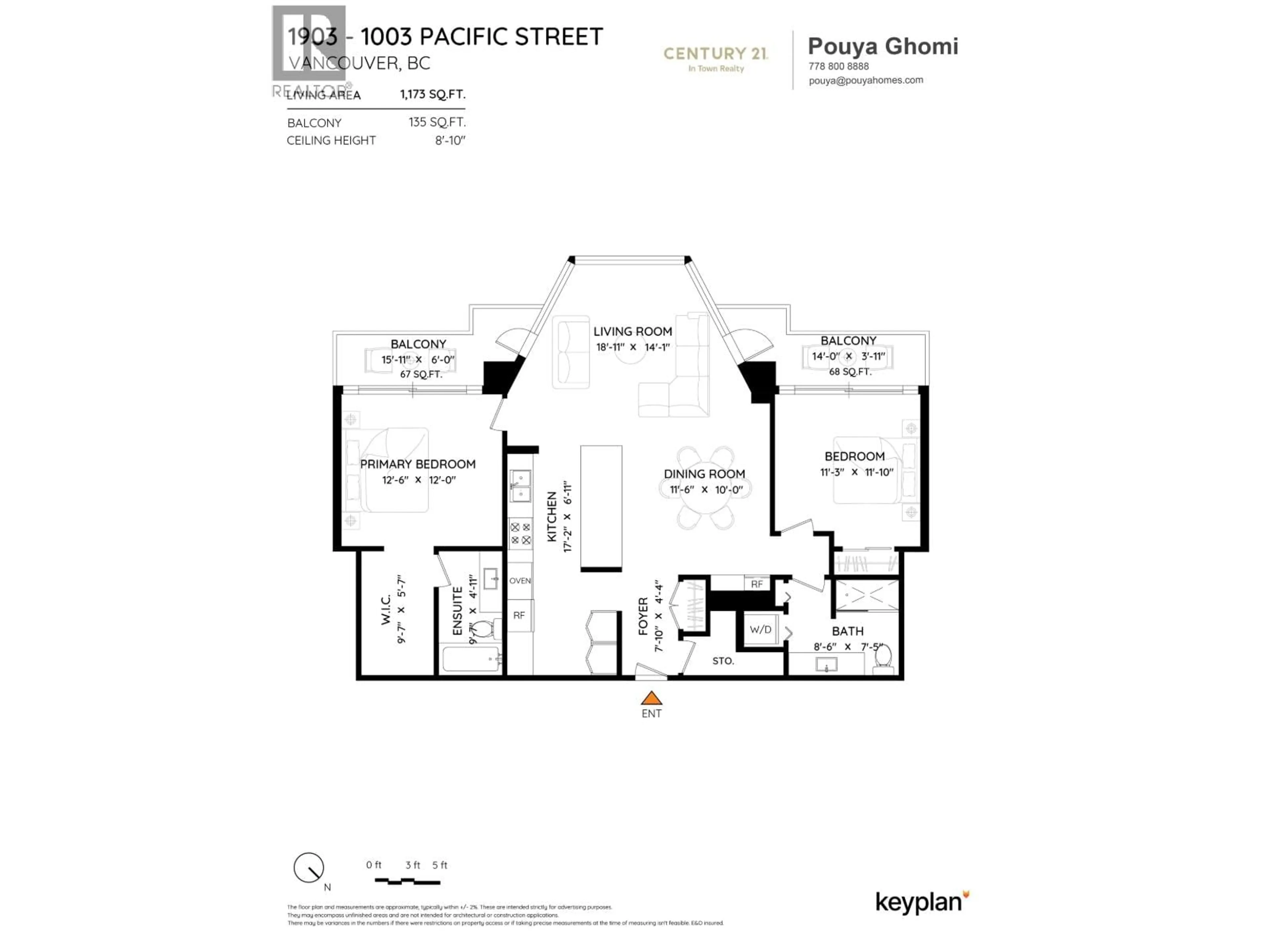 Floor plan for 1903 - 1003 PACIFIC STREET, Vancouver British Columbia V6E4P2