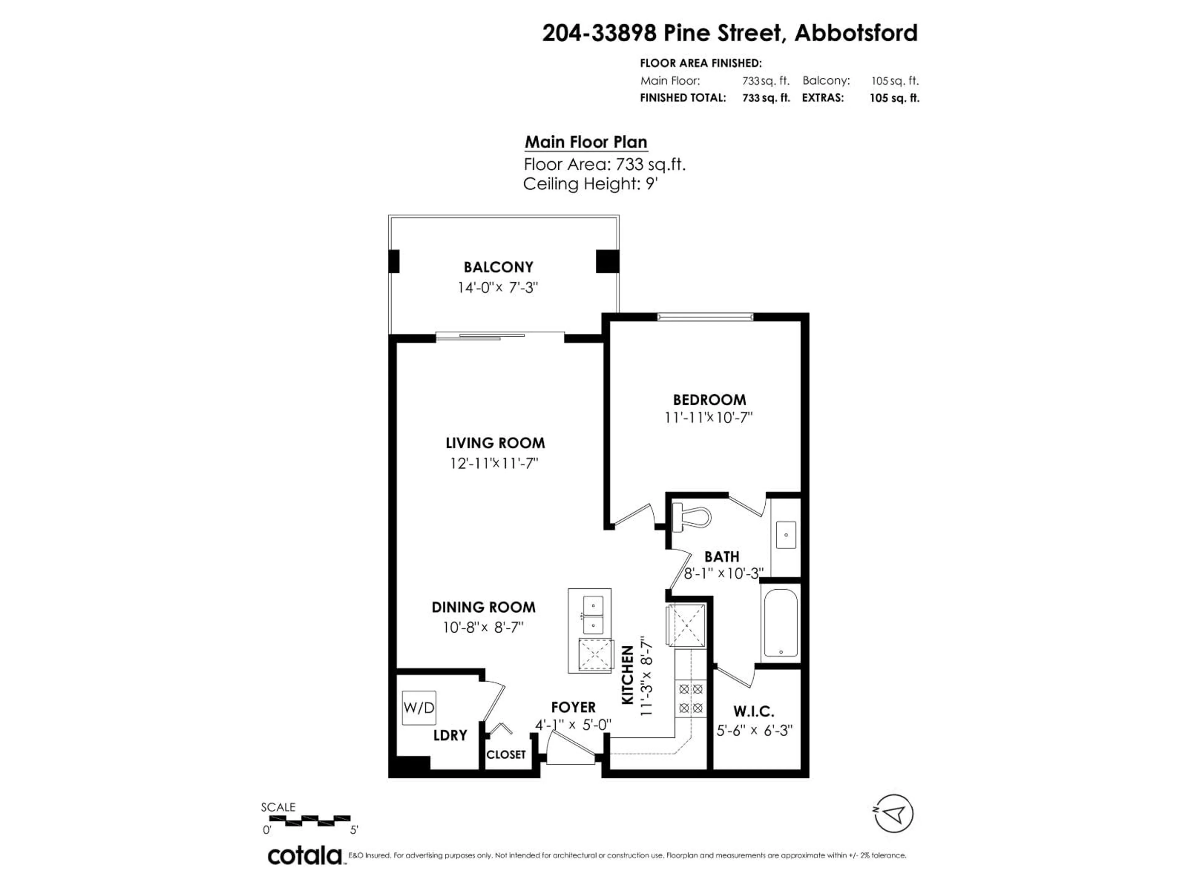 Floor plan for 204 - 33898 PINE STREET, Abbotsford British Columbia V2S2P3