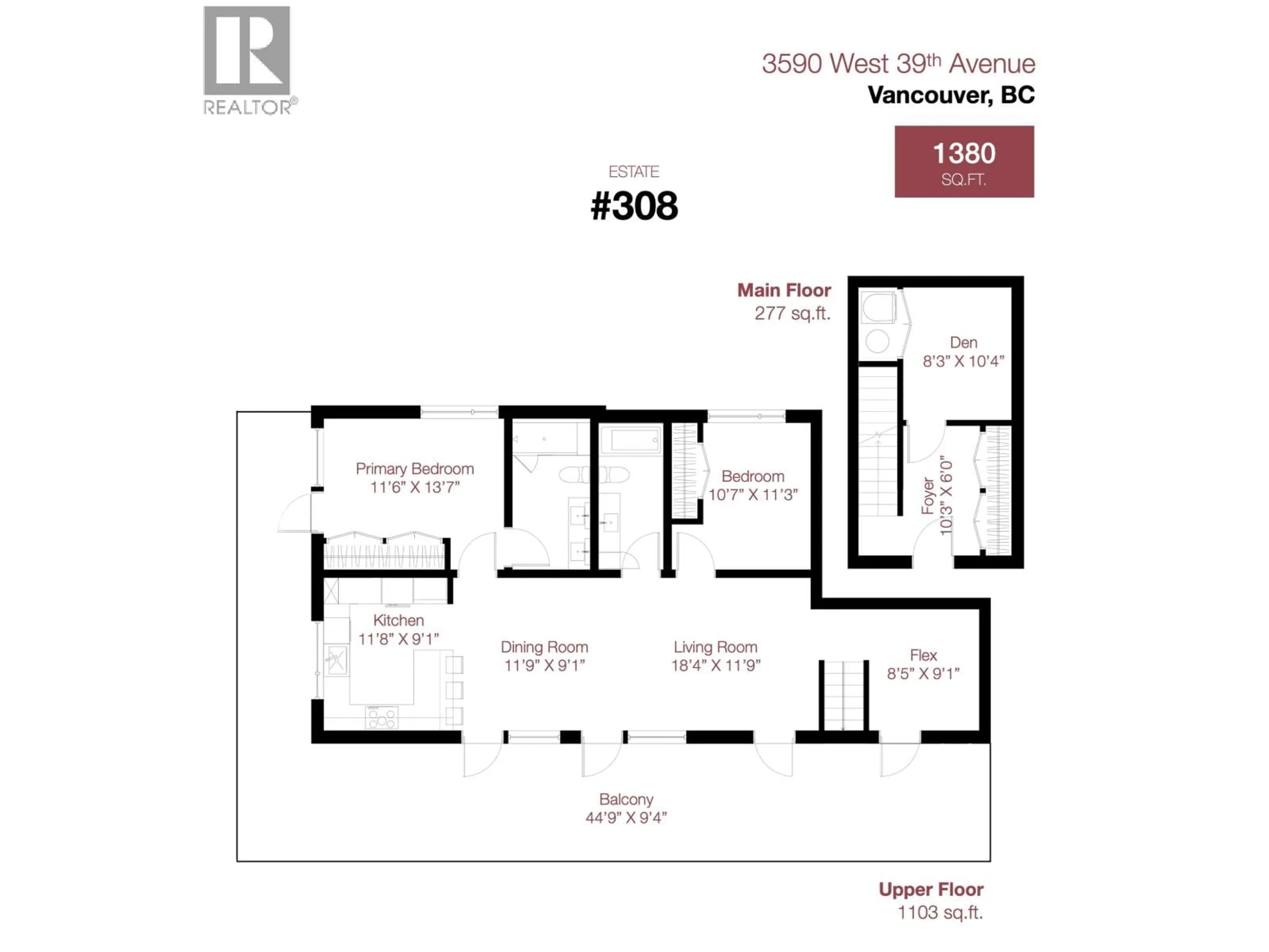 Floor plan for 308 - 3590 39TH AVENUE, Vancouver British Columbia V6N3A5