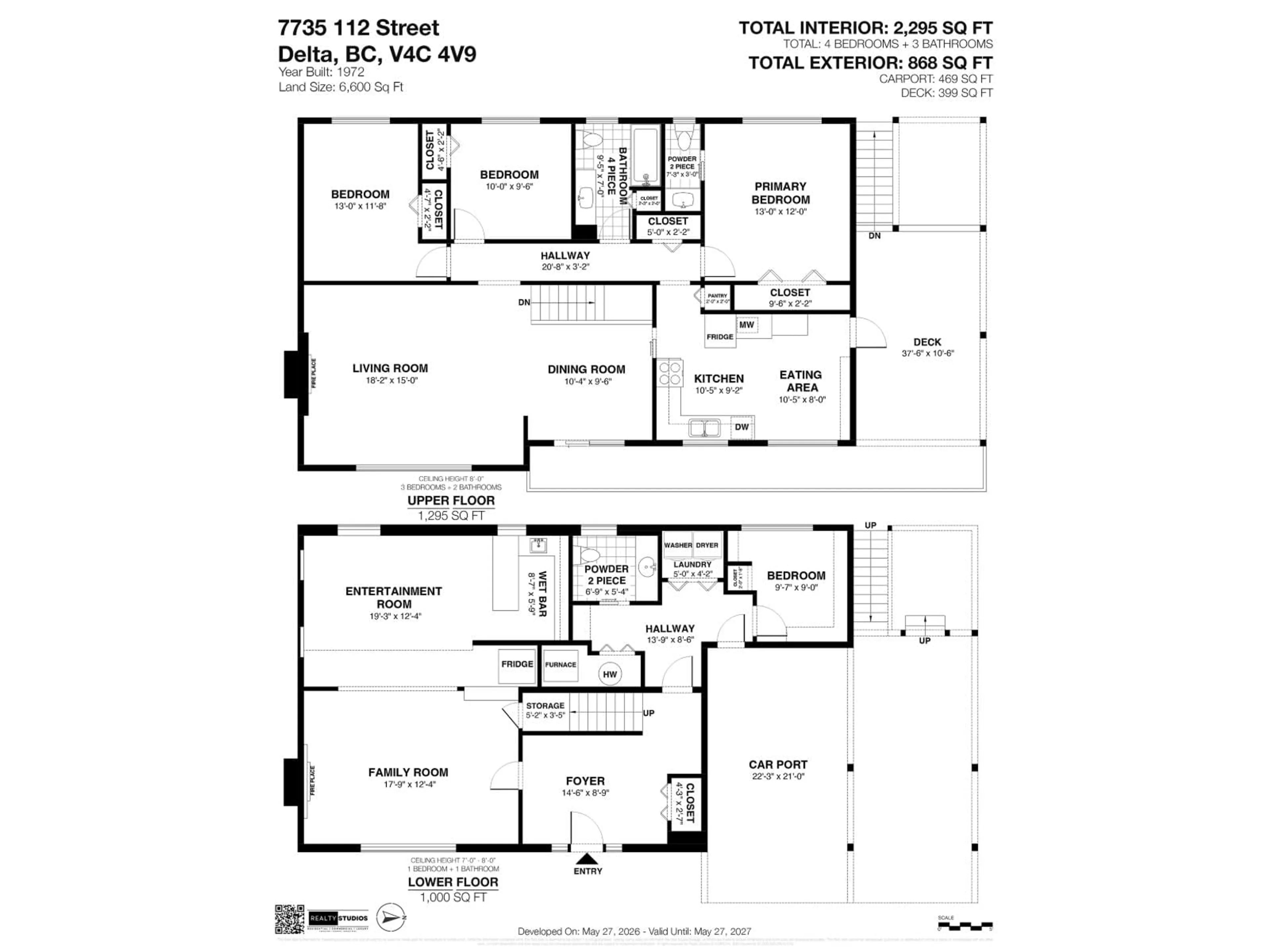 Floor plan for 7735 112 STREET, Delta British Columbia V4C4V9