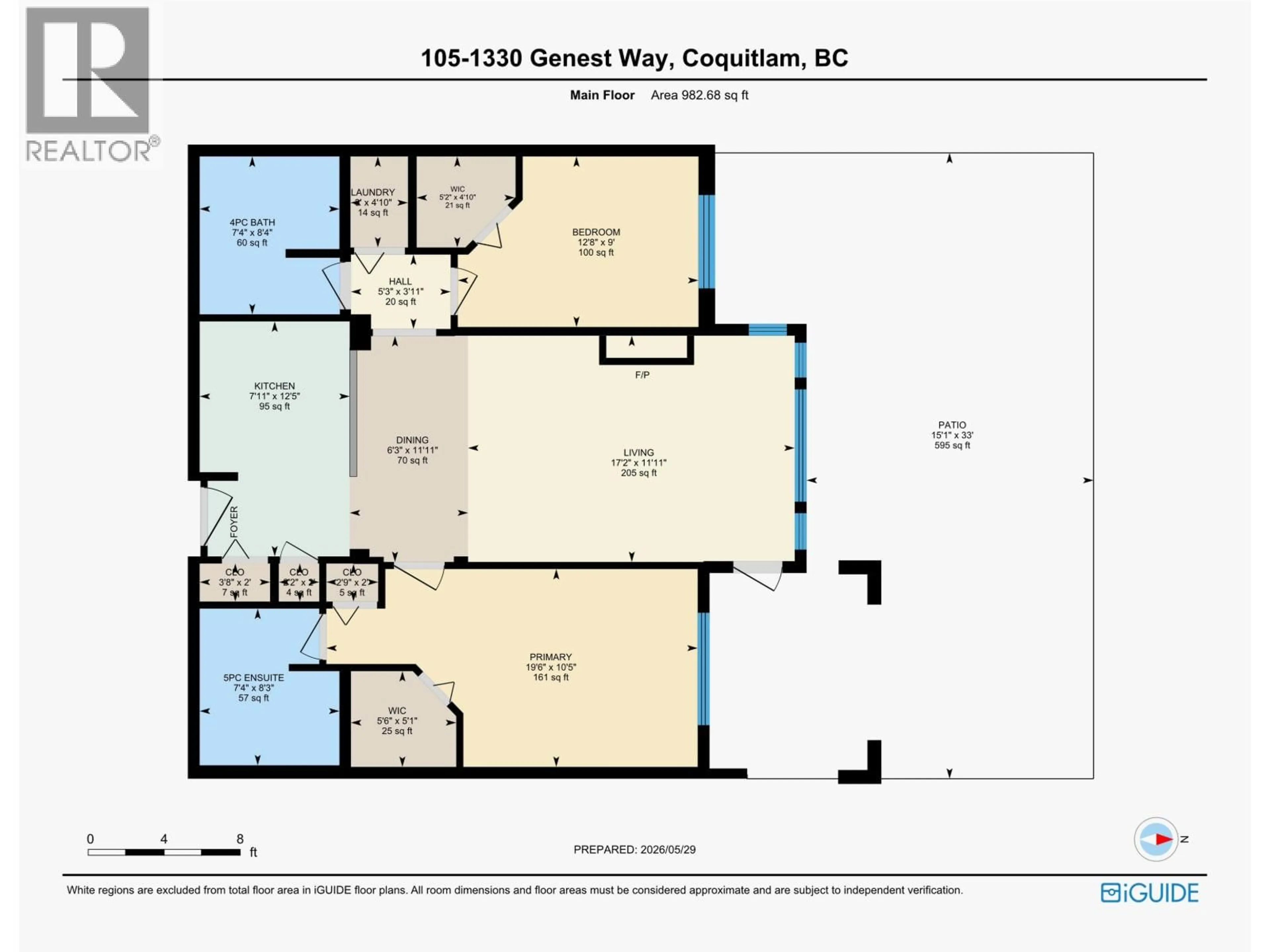Floor plan for 105 - 1330 GENEST WAY WAY, Coquitlam British Columbia V3E0A4