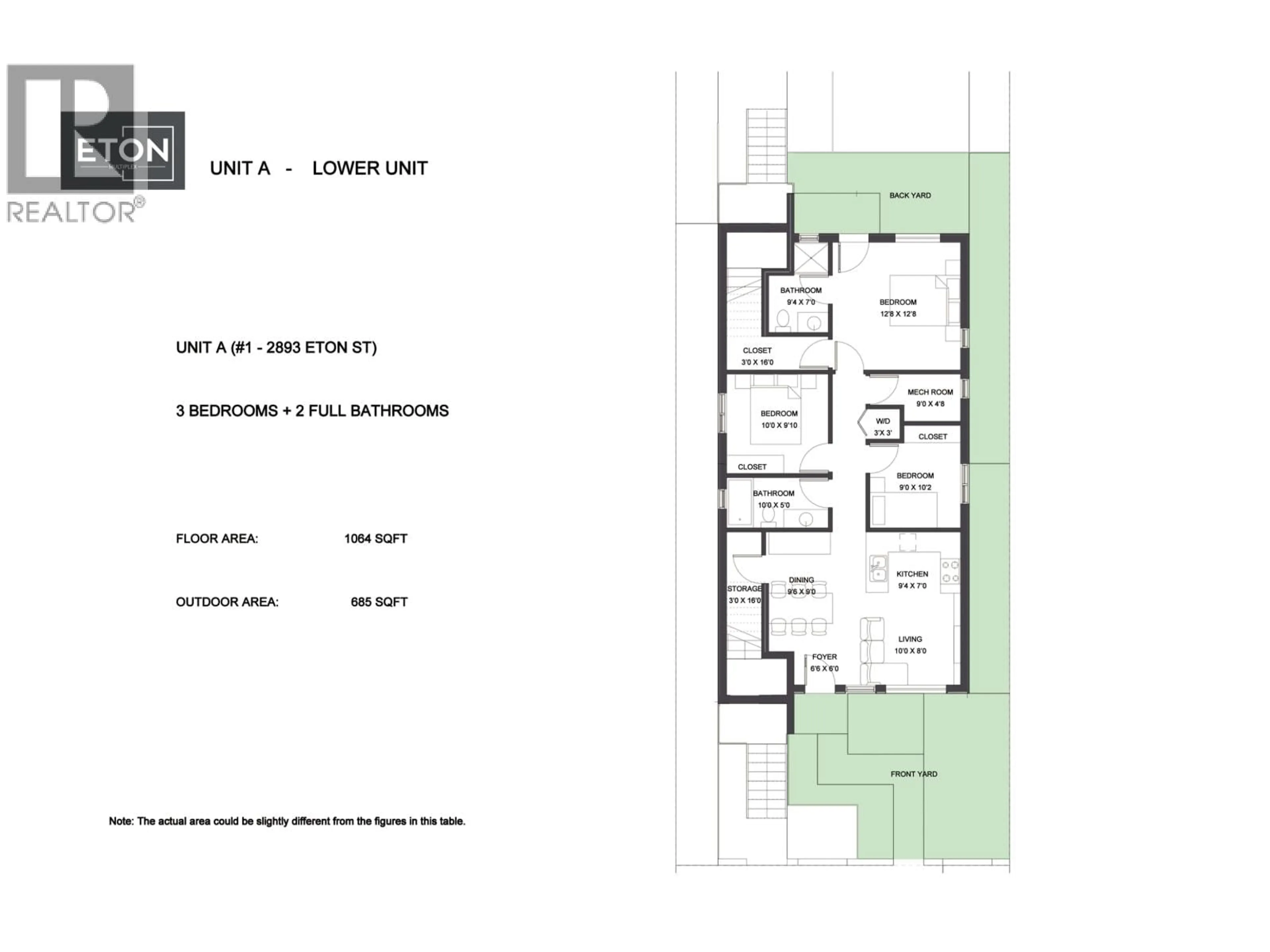 Floor plan for 1 - 2893 ETON STREET, Vancouver British Columbia V5K1K4