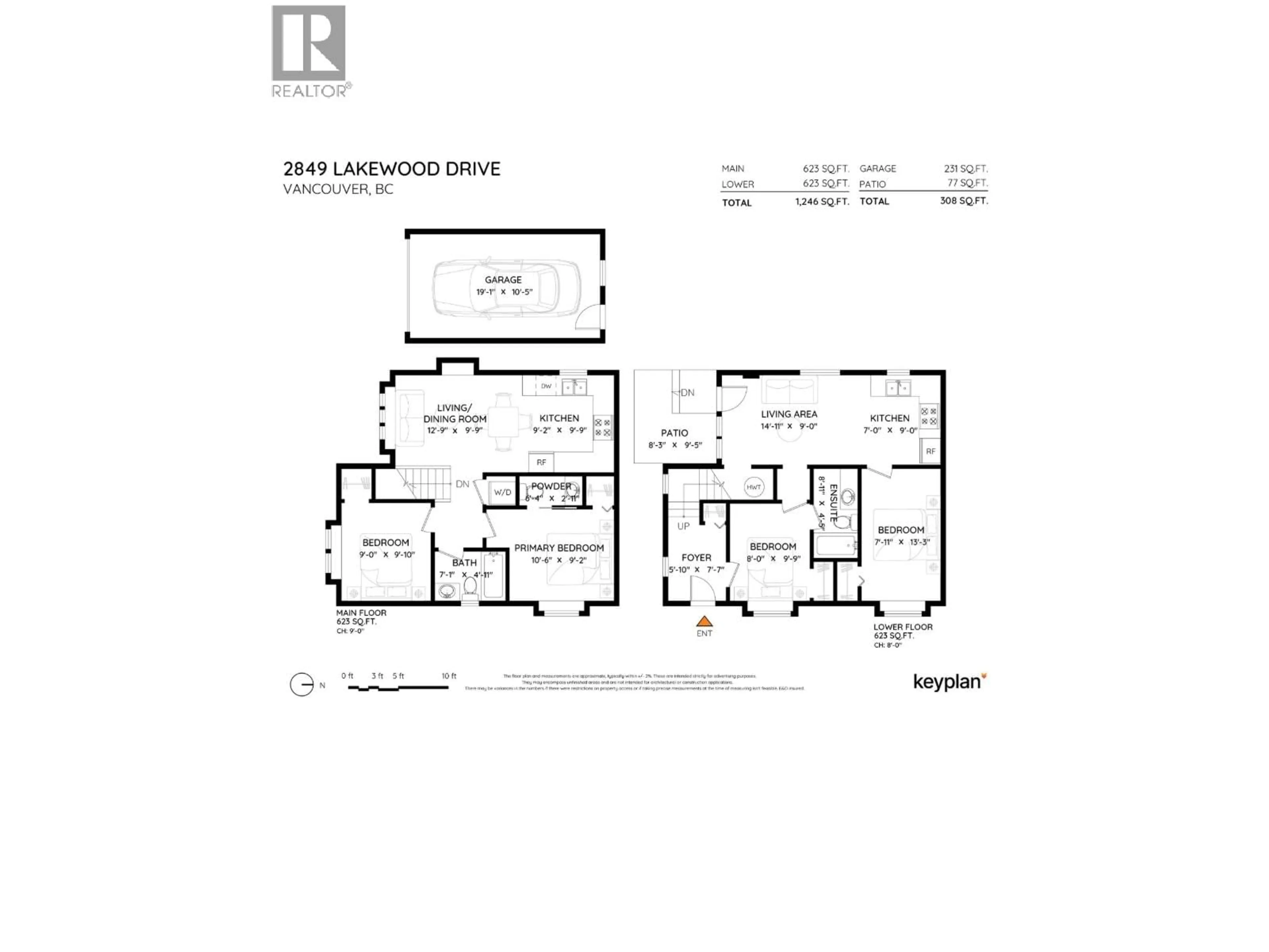 Floor plan for 2849 LAKEWOOD DRIVE, Vancouver British Columbia V5N5P8