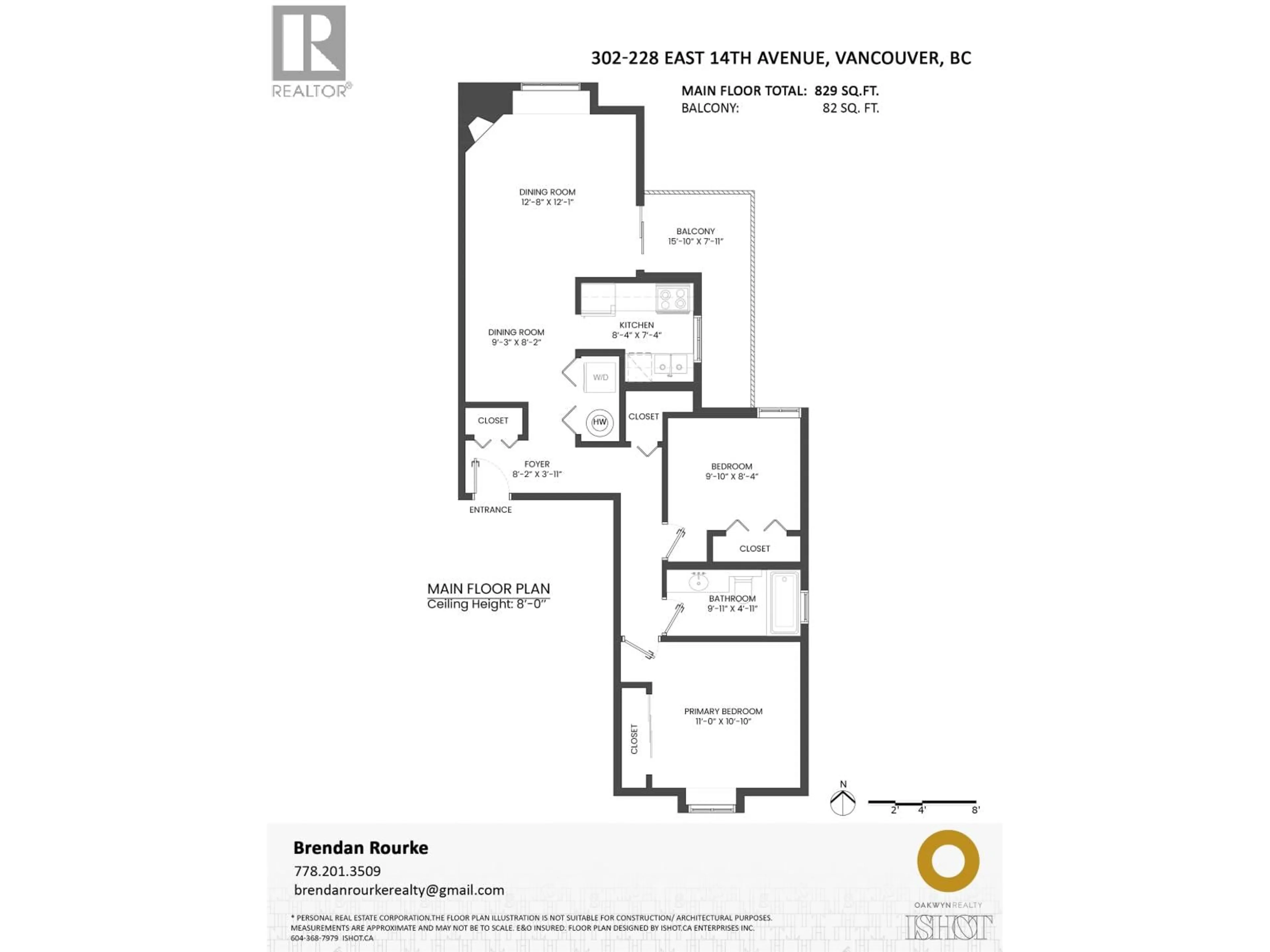 Floor plan for 302 - 228 14TH AVENUE, Vancouver British Columbia V5T2M6