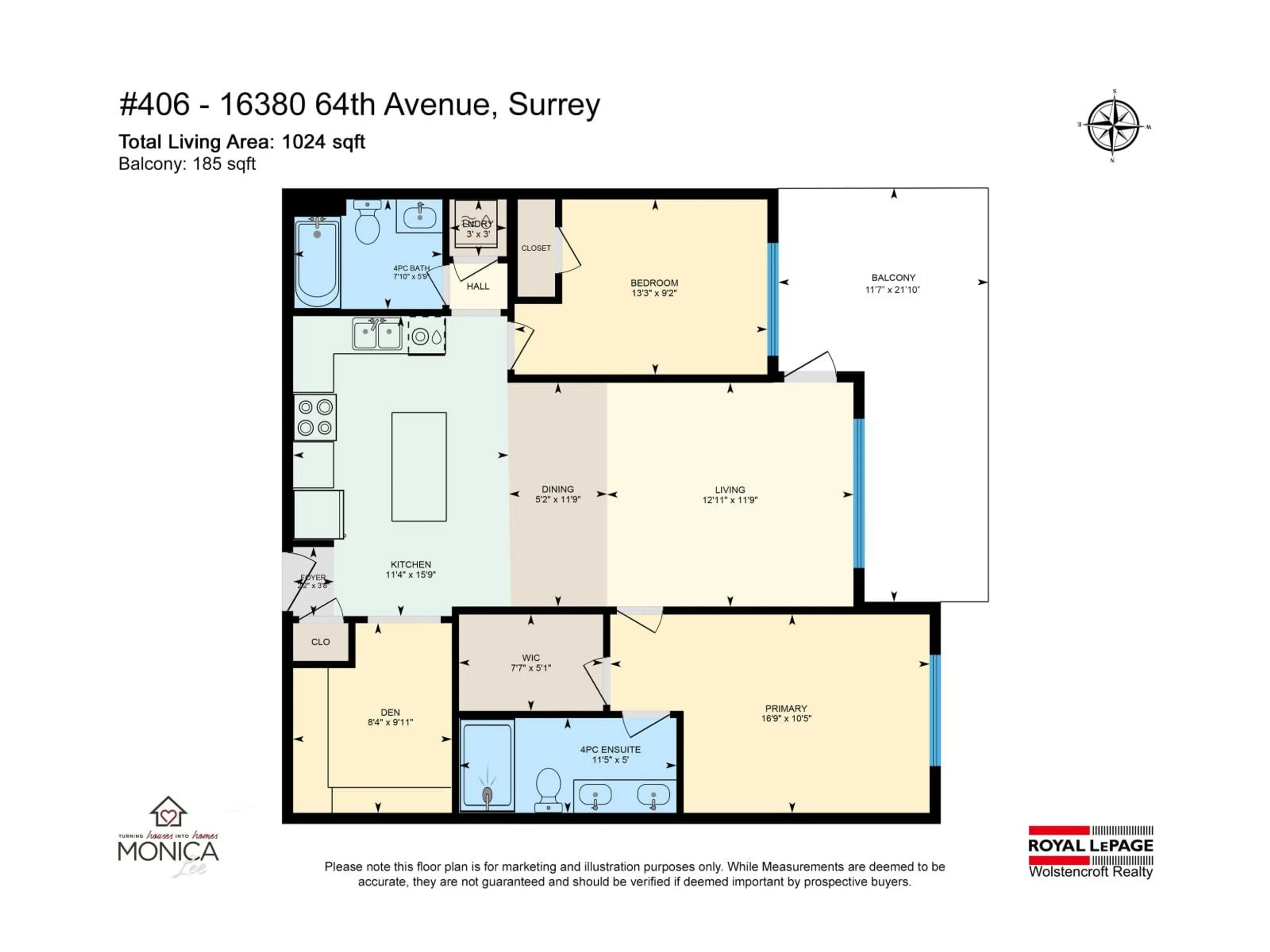 Floor plan for 406 - 16380 64 AVENUE, Surrey British Columbia V3S6X6