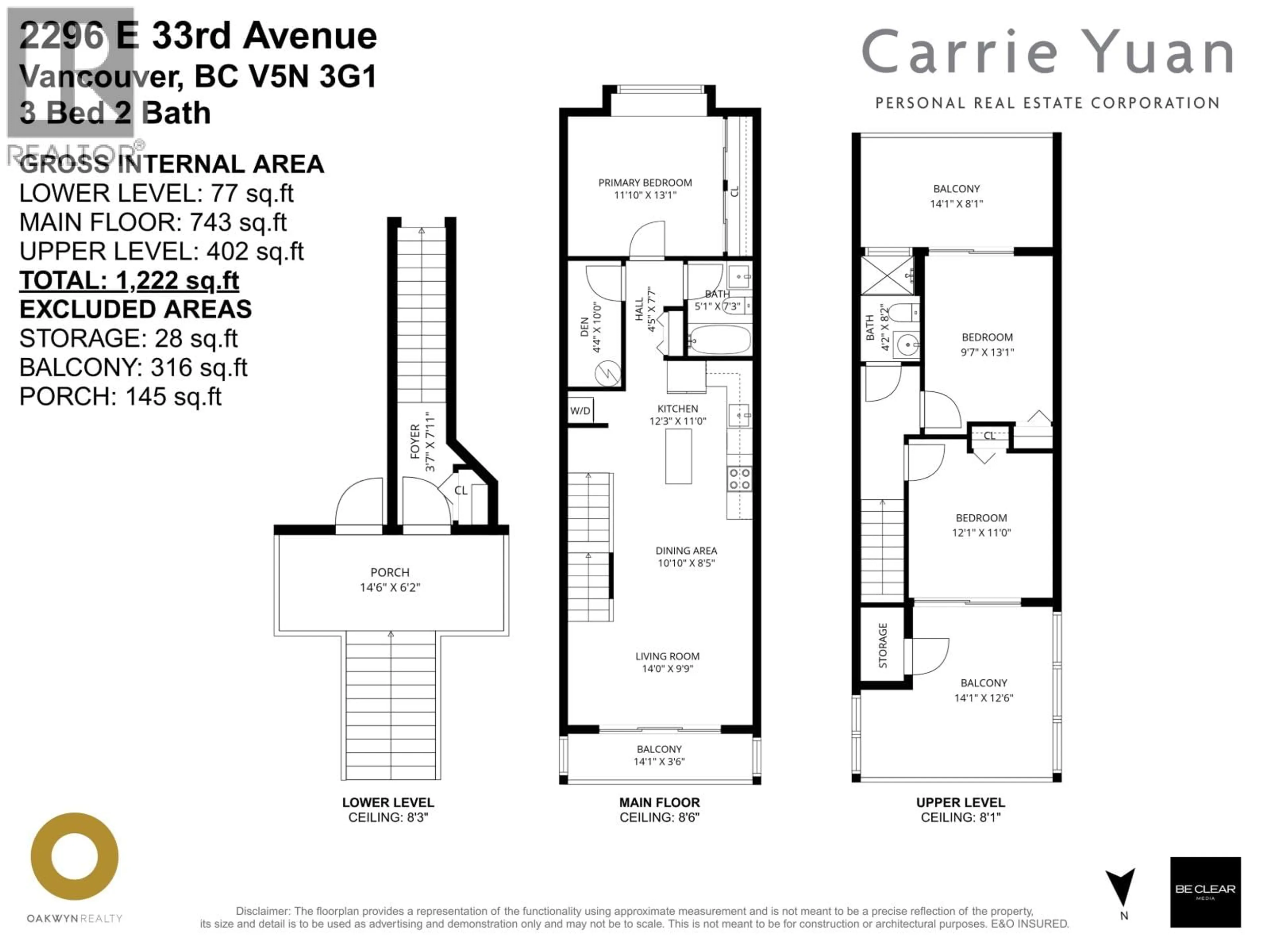 Floor plan for 2296 33RD AVENUE, Vancouver British Columbia V5N3G1