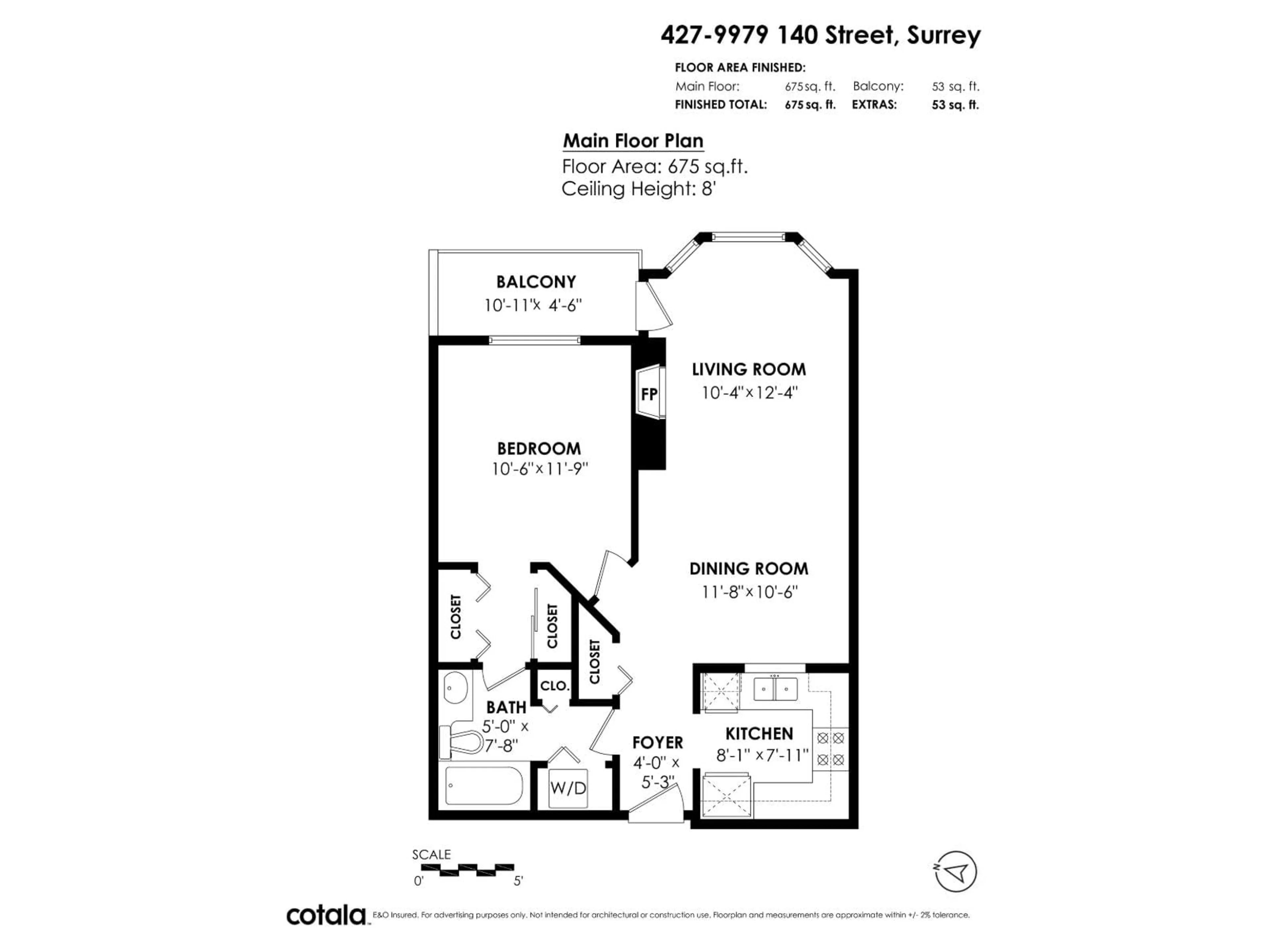 Floor plan for 427 - 9979 140 STREET, Surrey British Columbia V3T5W2