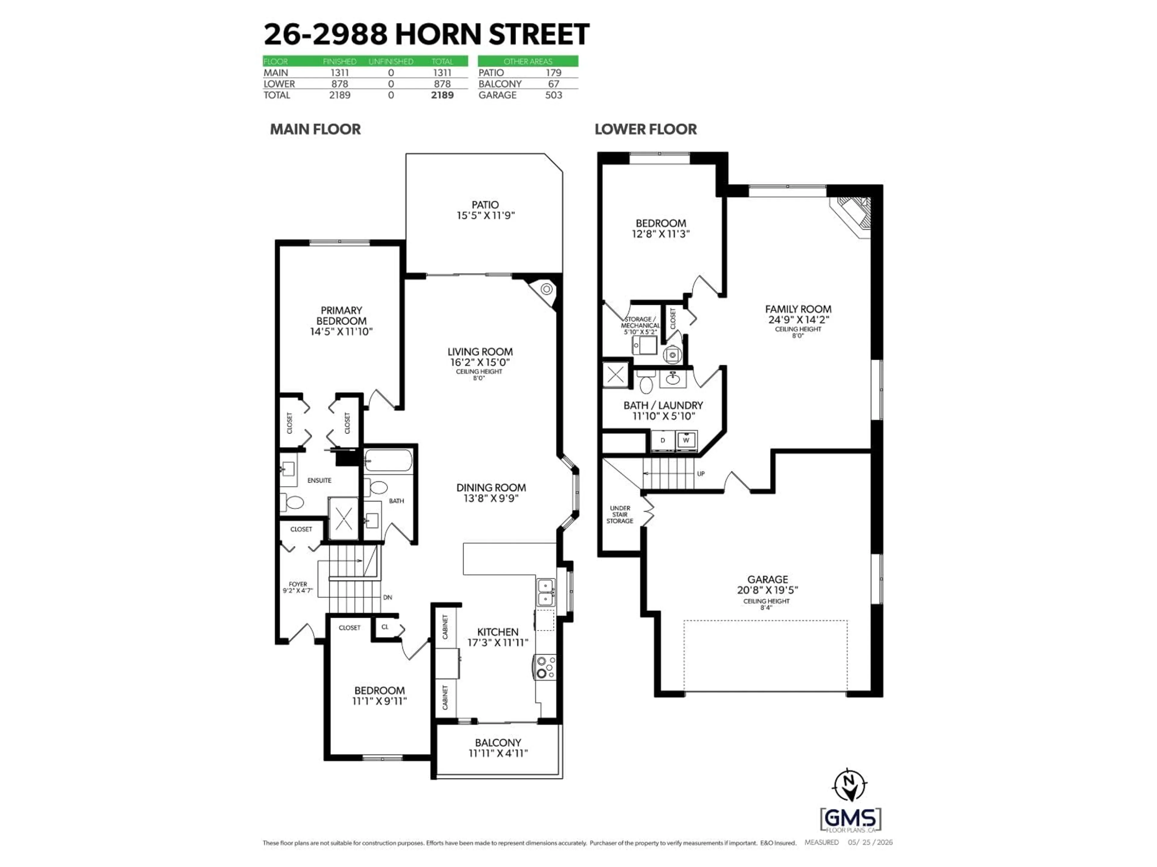 Floor plan for 26 - 2988 HORN STREET, Abbotsford British Columbia V2S3C1
