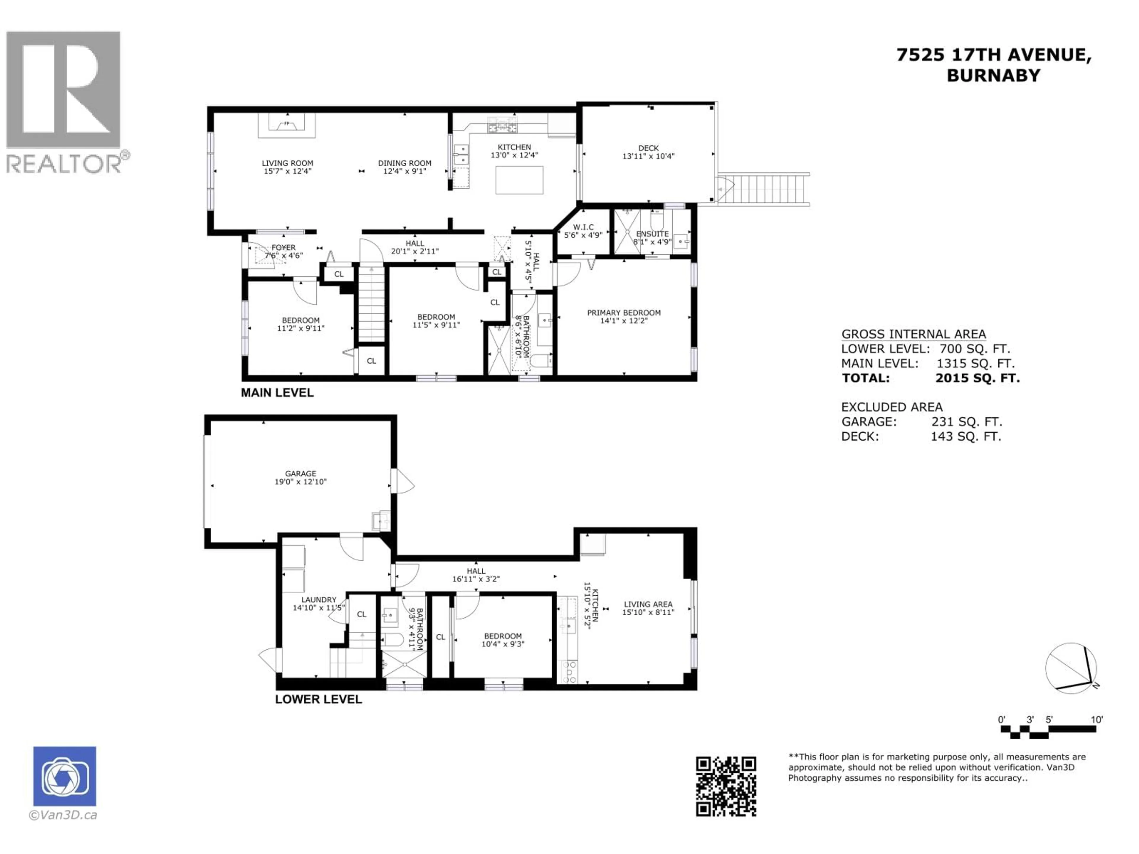 Floor plan for 7525 17TH AVENUE, Burnaby British Columbia V3N1L6