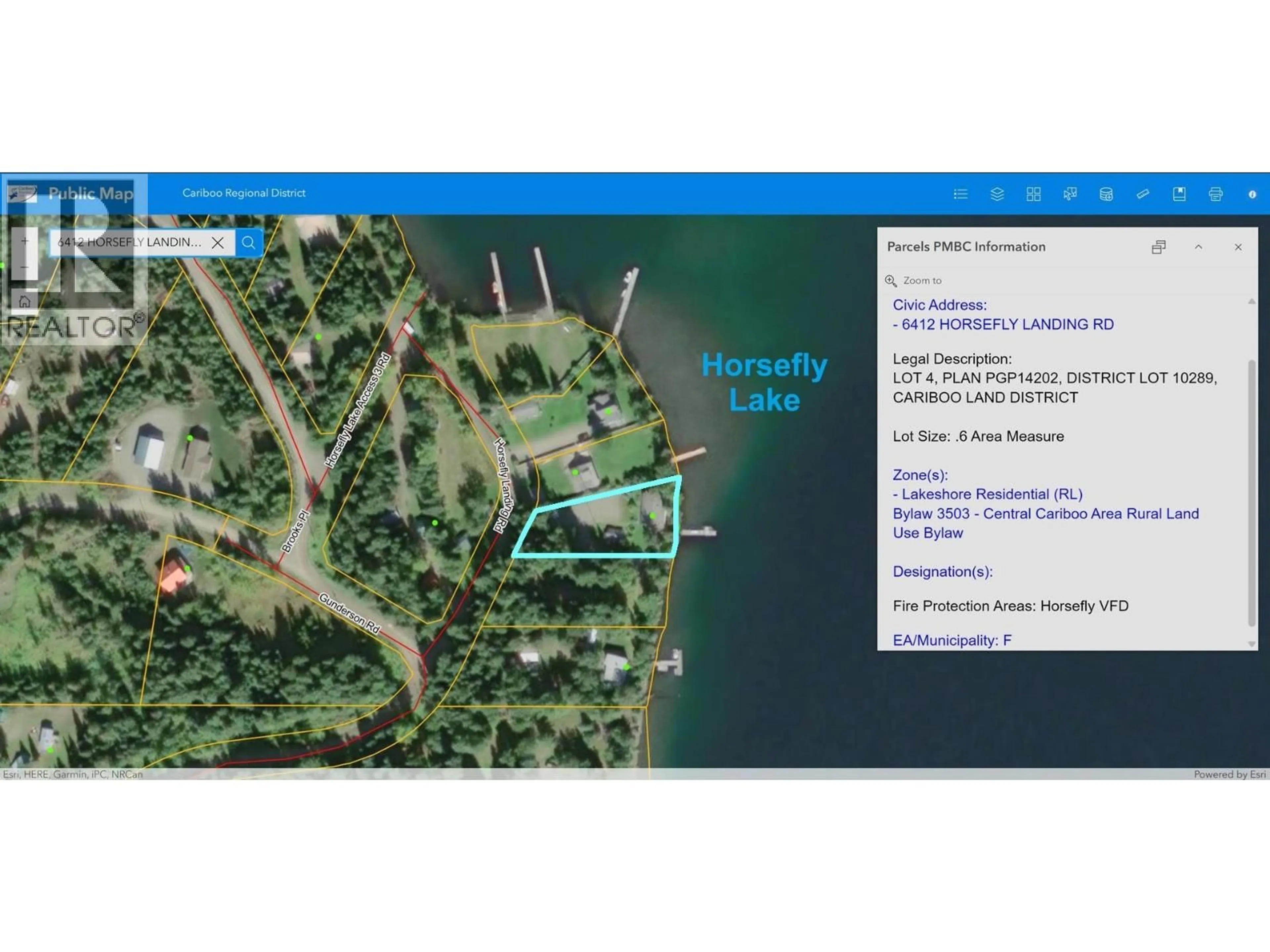 Picture of a map for 6412 HORSEFLY LANDING ROAD, Horsefly British Columbia V0L1L0