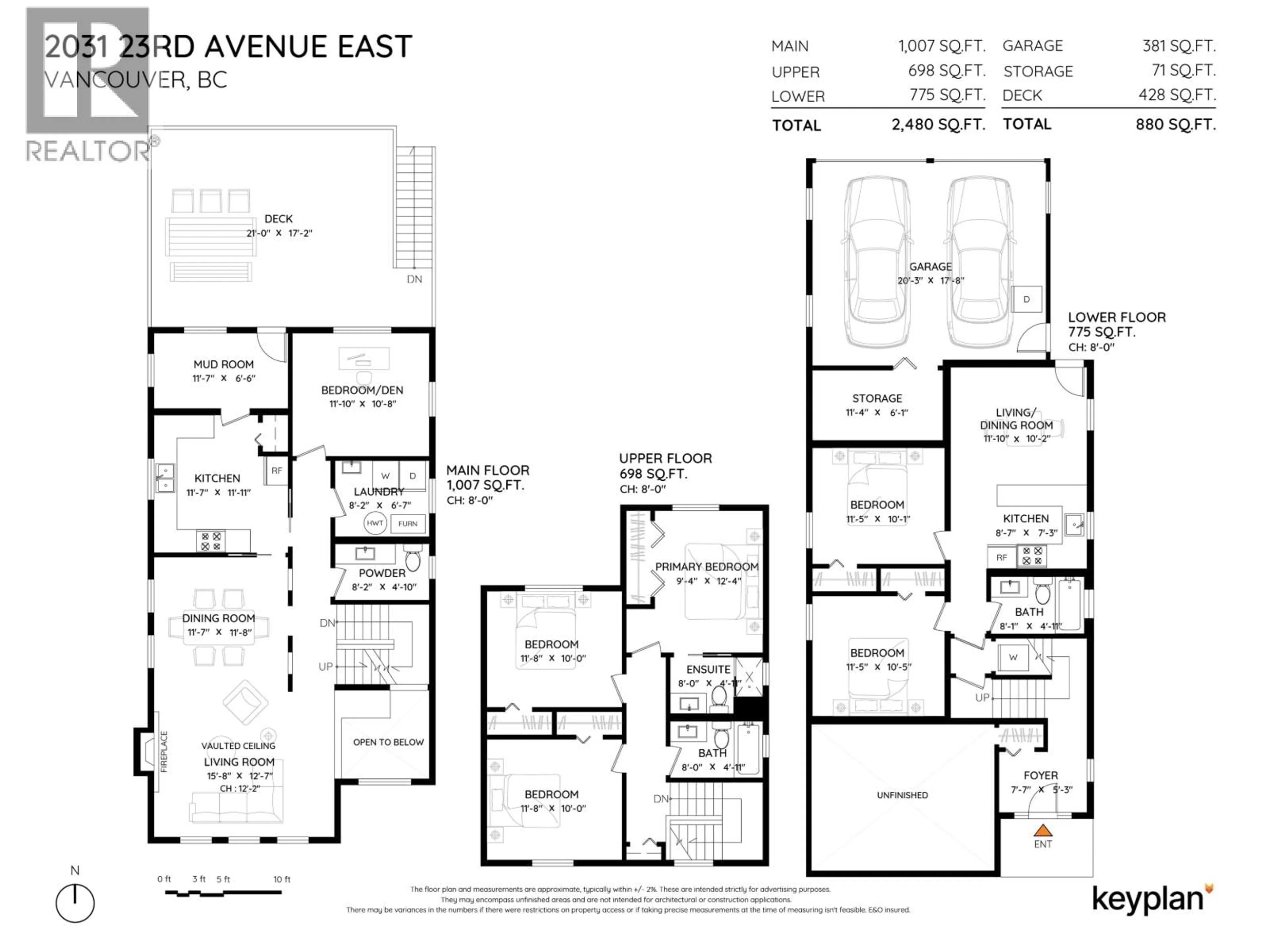 Floor plan for 2031 23RD AVENUE, Vancouver British Columbia V5N2T9