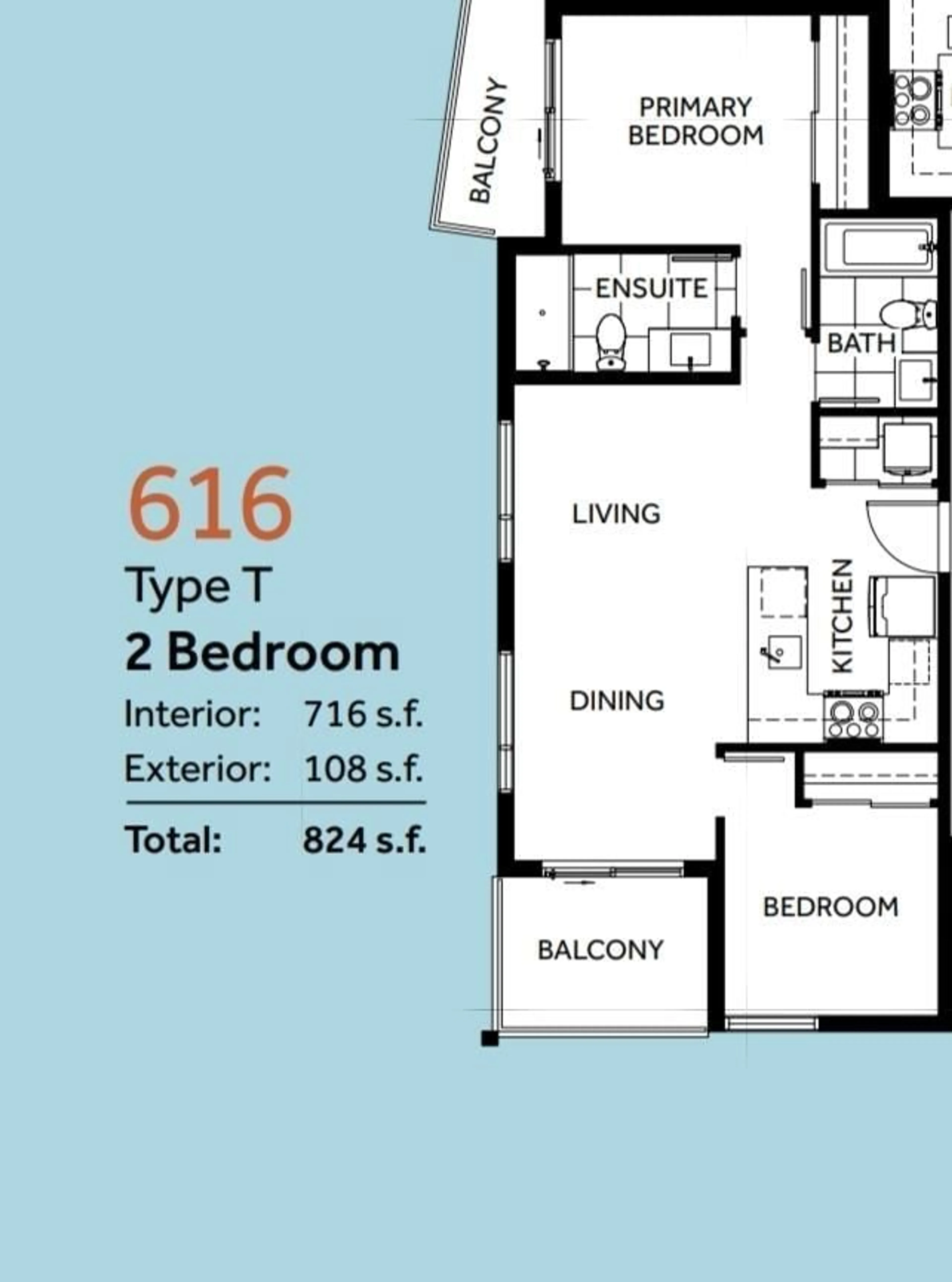 Floor plan for B616 - 20117 84 AVENUE, Langley British Columbia V2Y2B8