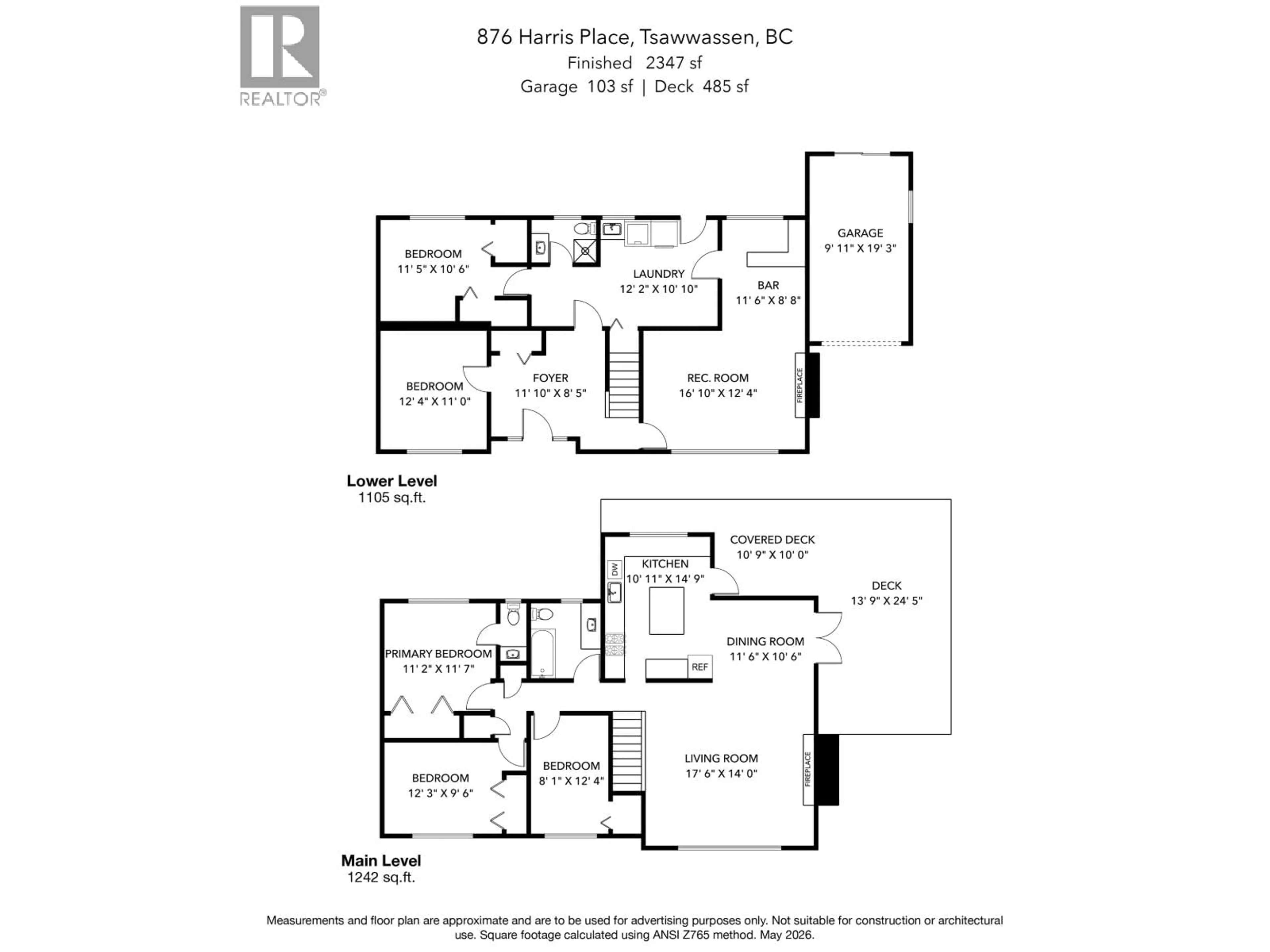 Floor plan for 876 HARRIS PLACE, Delta British Columbia V4M3A8