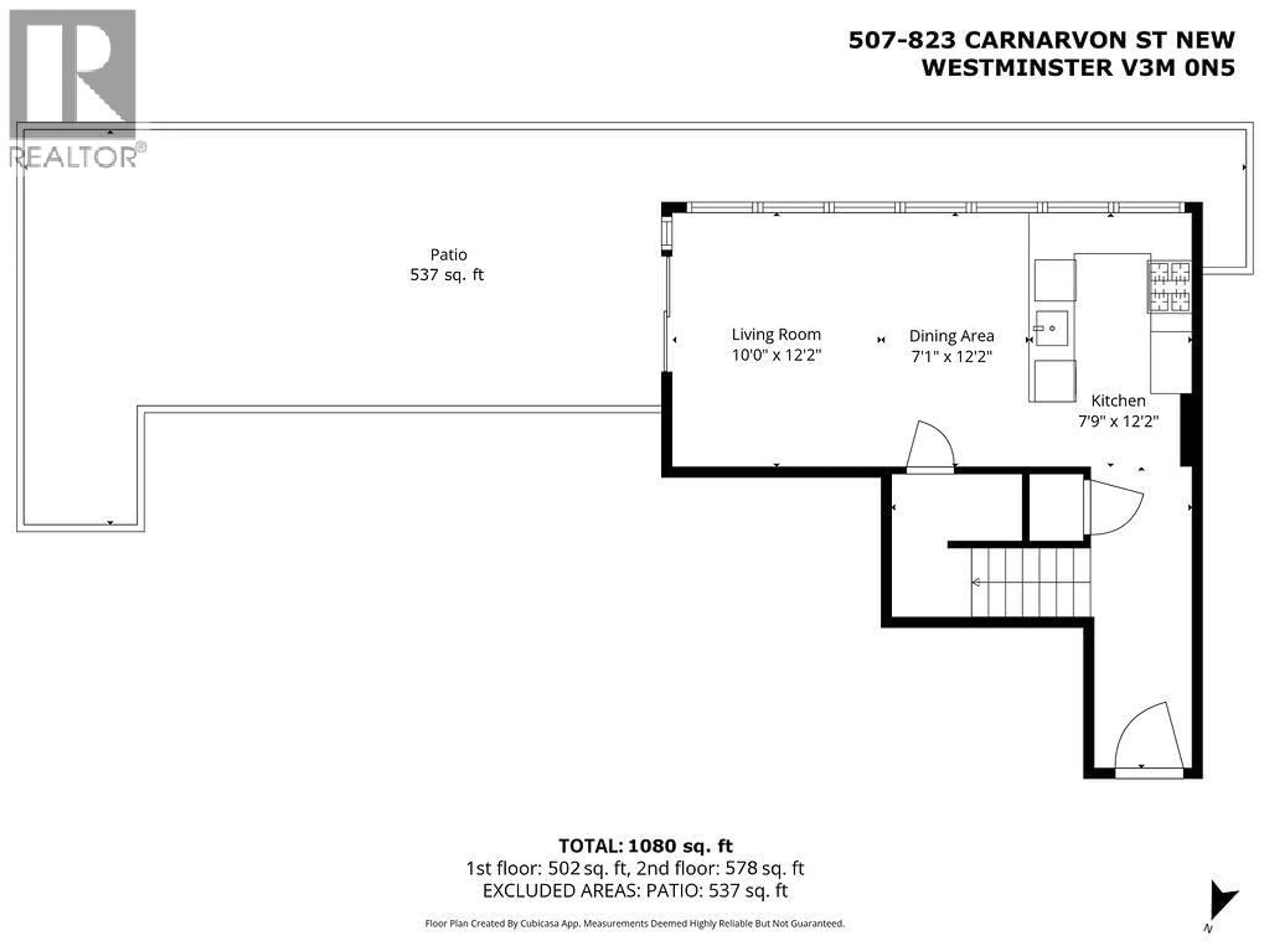 Floor plan for TH 507 - 823 CARNARVON STREET, New Westminster British Columbia V3M0N5